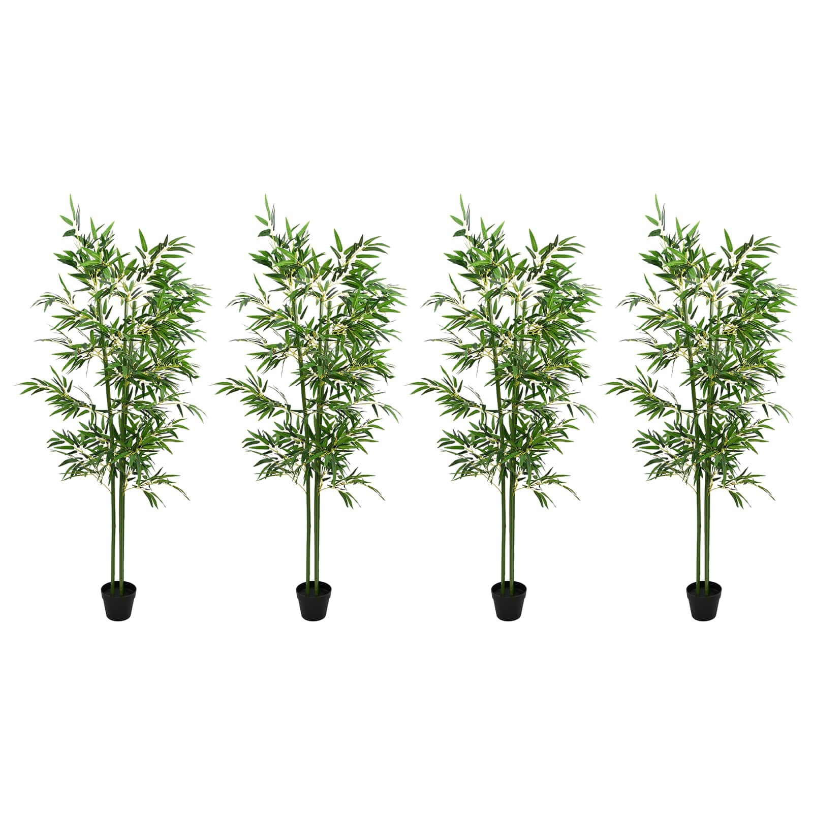 Albero di Bambù 4 pz Verde 60 x 18 x 190 cm Tessuto e Bambù