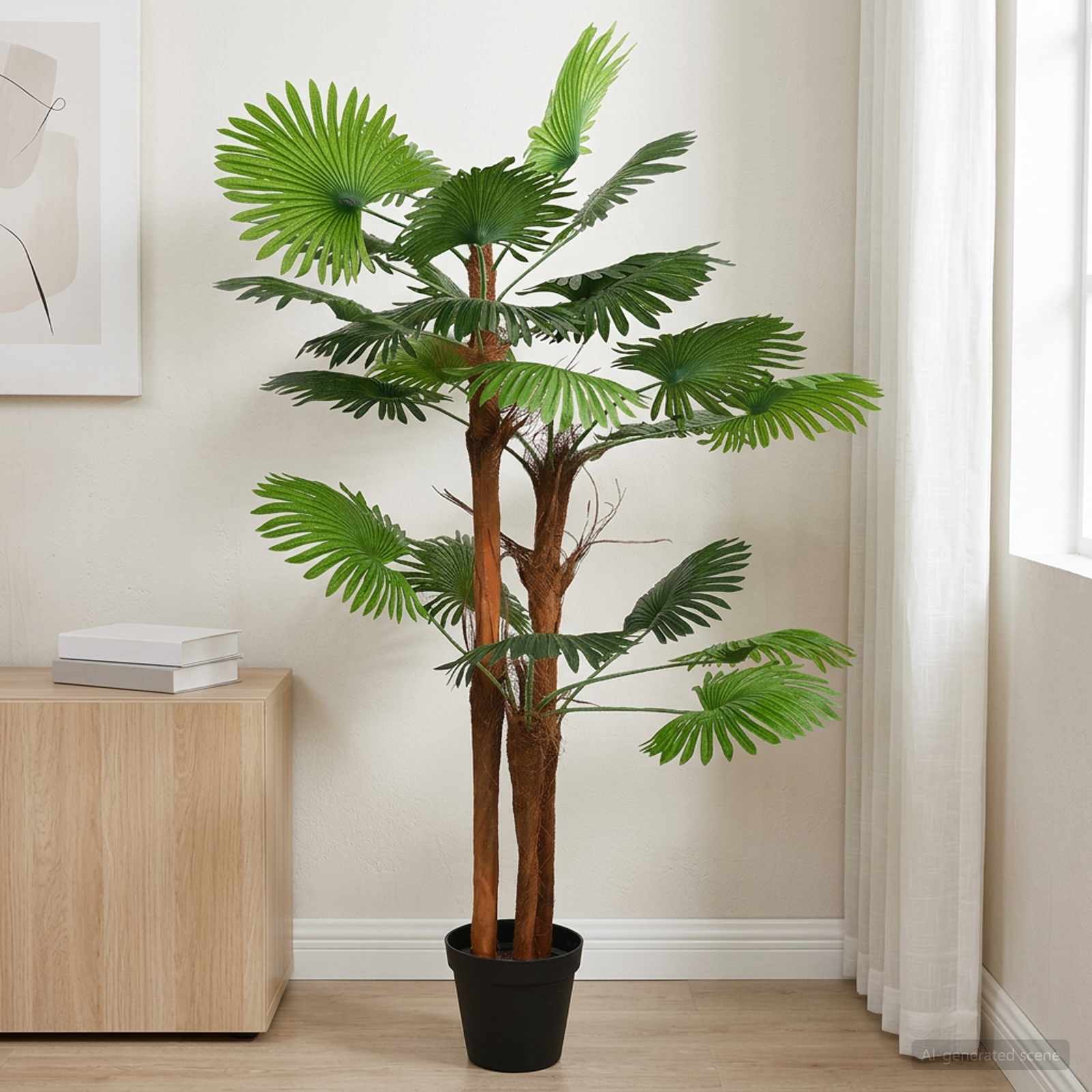 Albero di Palma Fan Artificiale Verde 75 x 25 x 180 cm