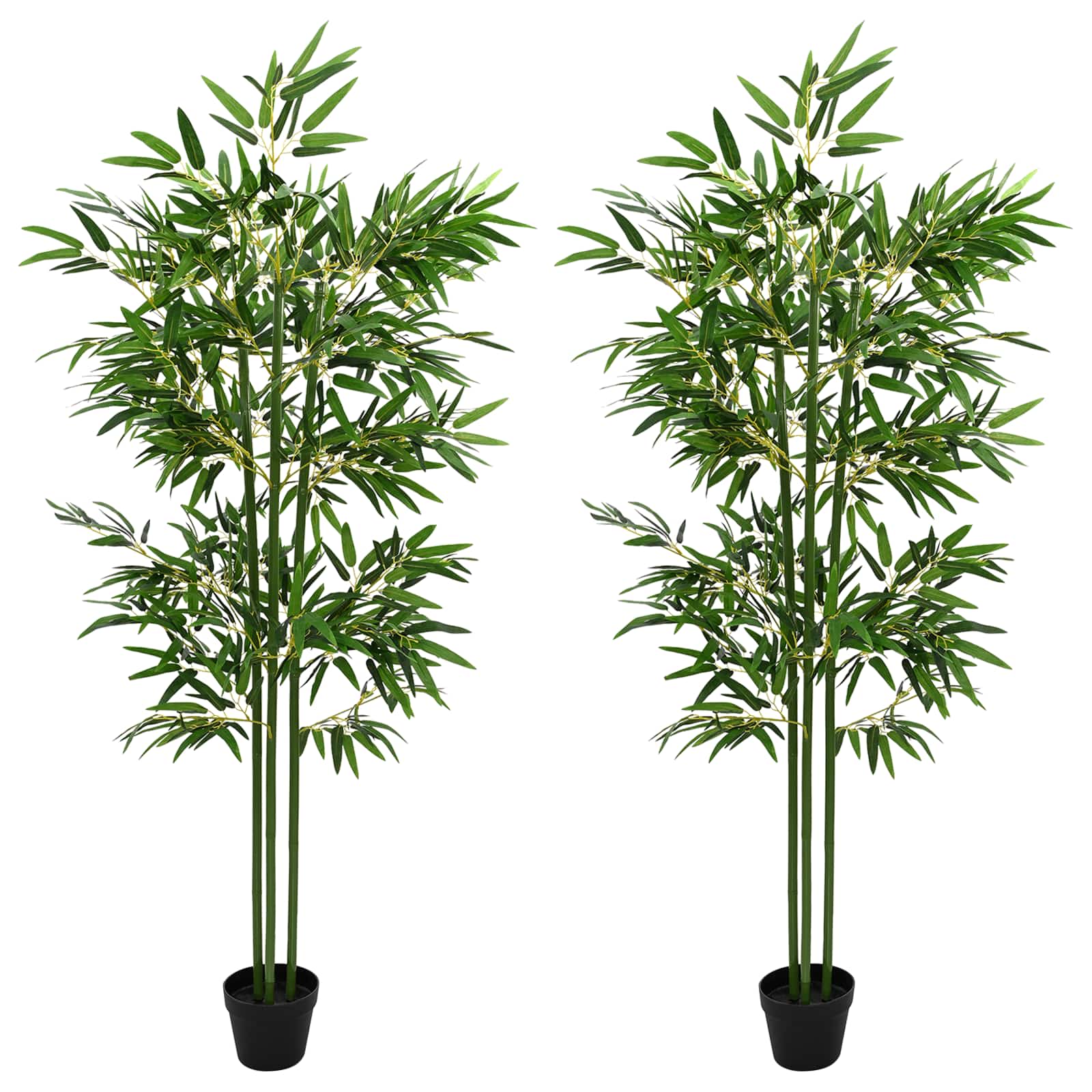 Albero di Bambù 2 pz Verde 45 x 18 x 175 cm Tessuto e Bambù