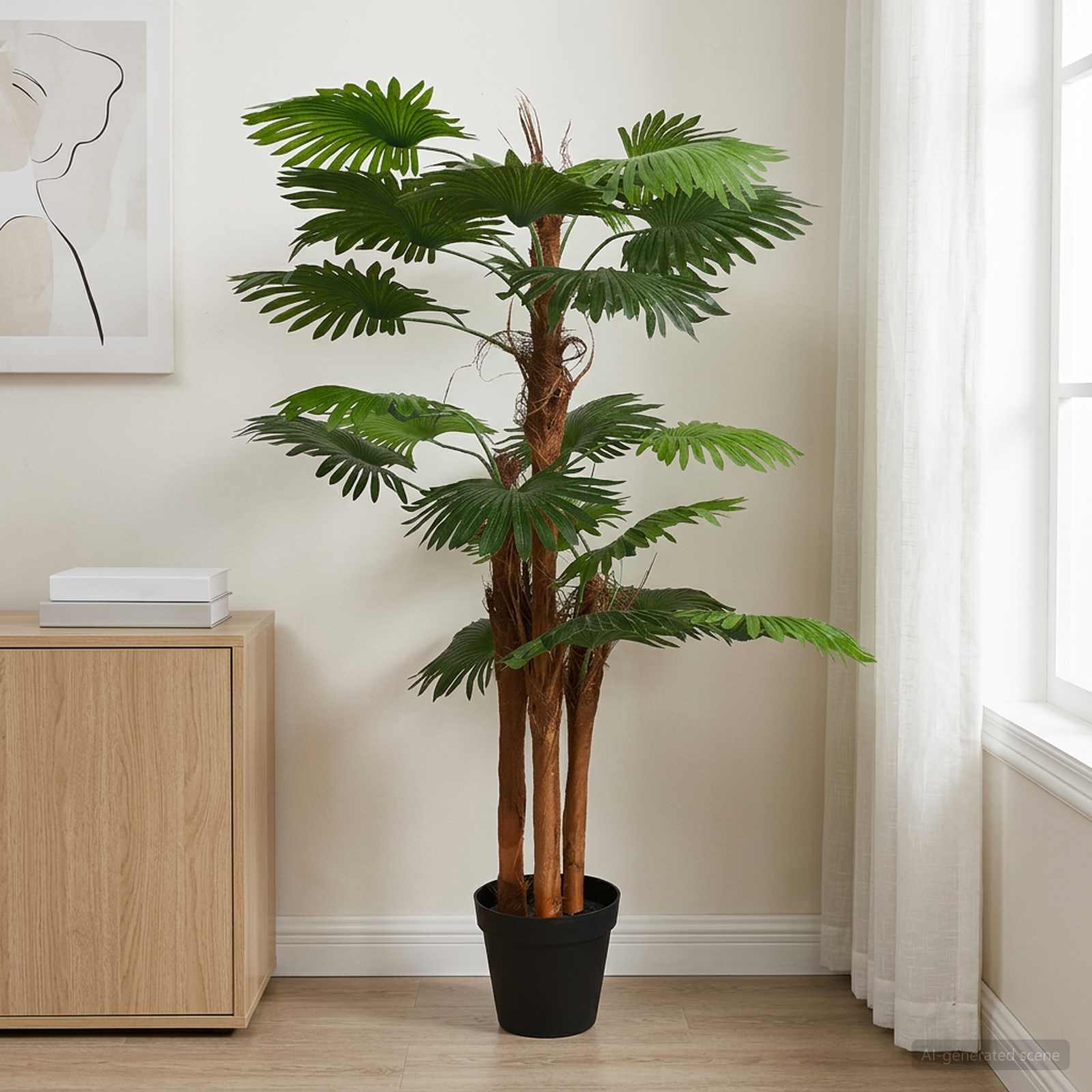 Albero di Palma Fan Artificiale Verde 60 x 25 x 170 cm
