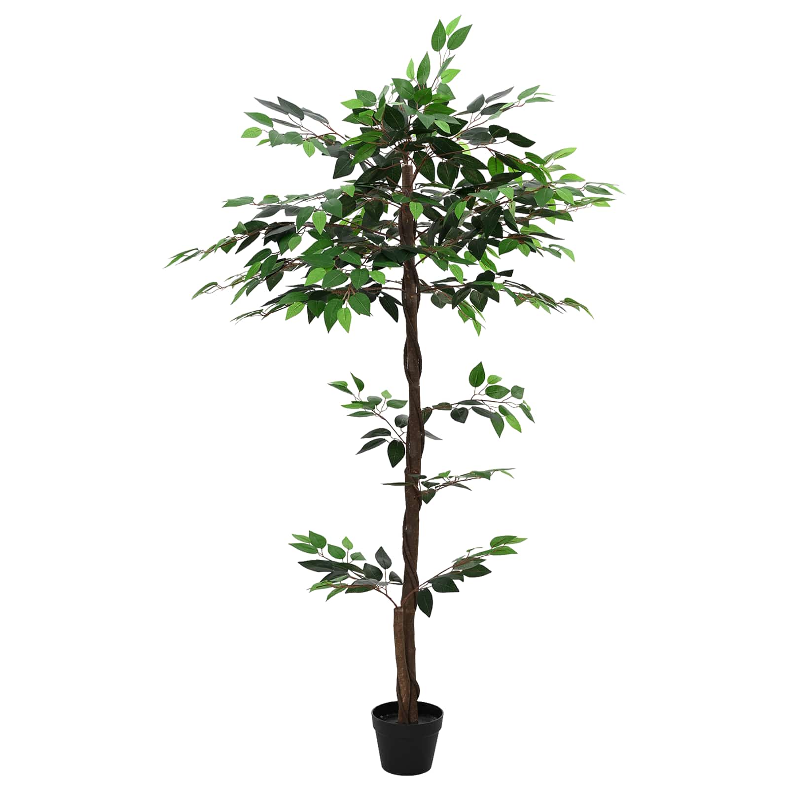 Pianta Ficus Artificiale Verde 85 x 18 x 160 cm Tessuto e Legno