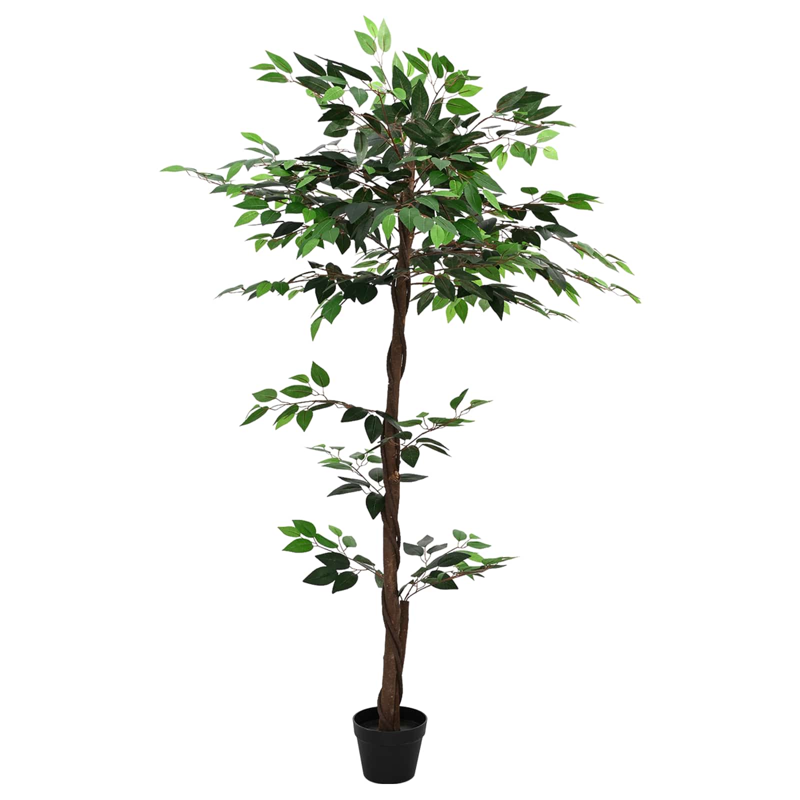 Pianta Ficus Artificiale Verde 85 x 18 x 160 cm Tessuto e Legno