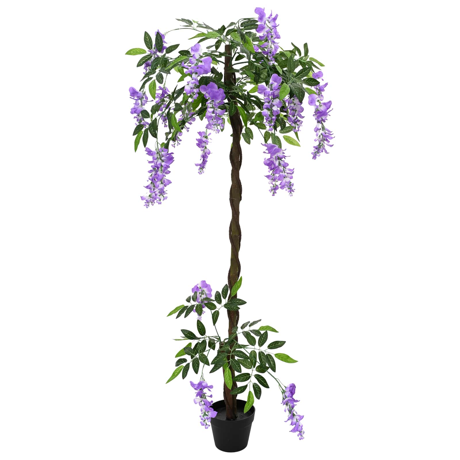 Albero di Fiori di Fagiolo Artificiale Viola 80 x 18 x 160 cm