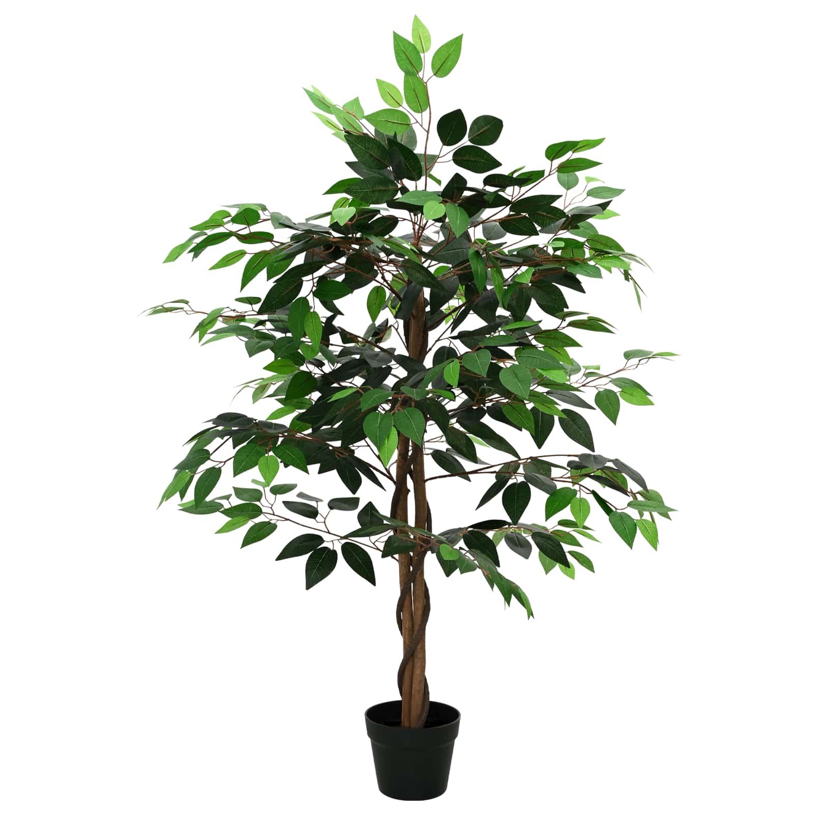 Pianta Ficus Artificiale Verde 90 x 16 x 110 cm Tessuto e Legno