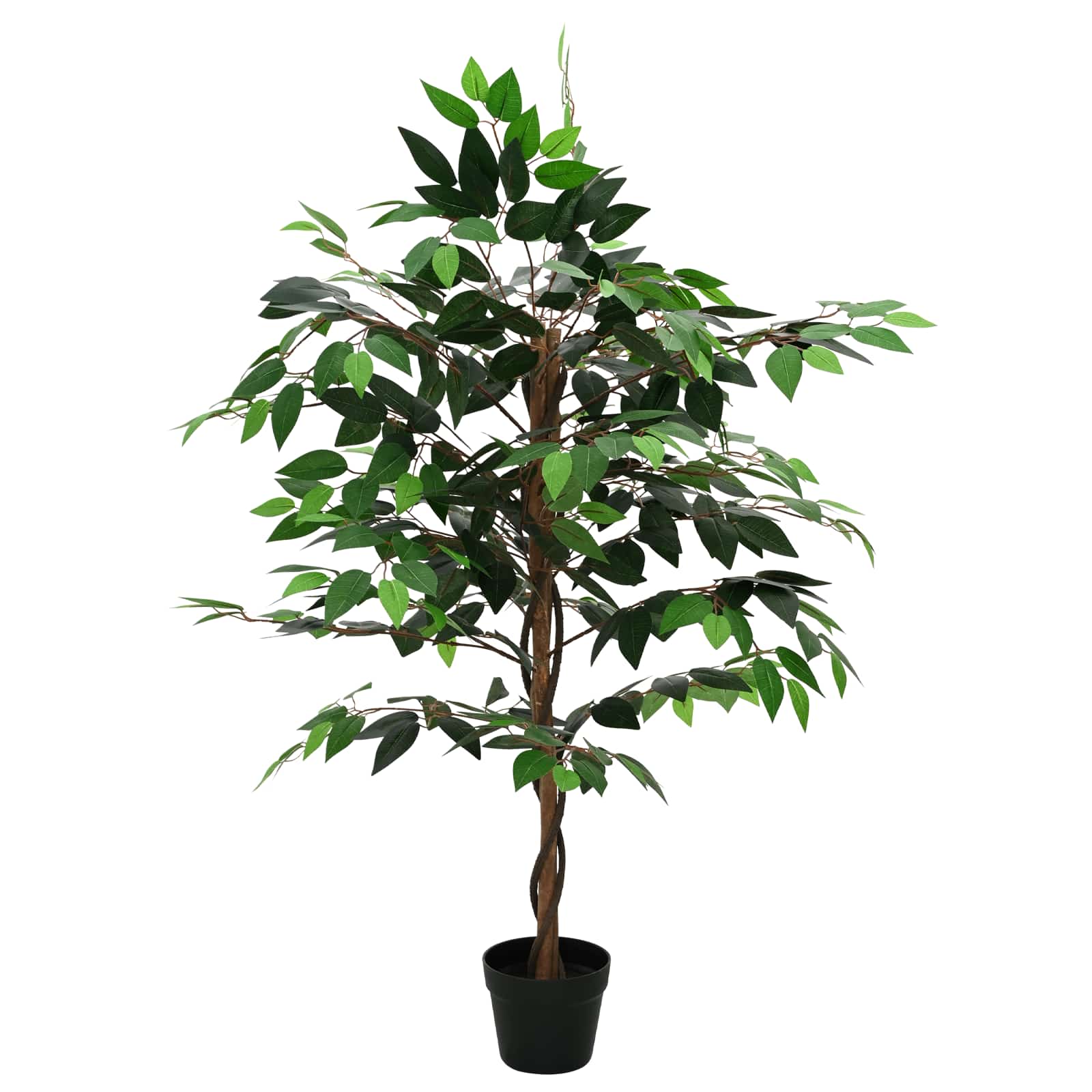 Pianta Ficus Artificiale Verde 90 x 16 x 110 cm Tessuto e Legno