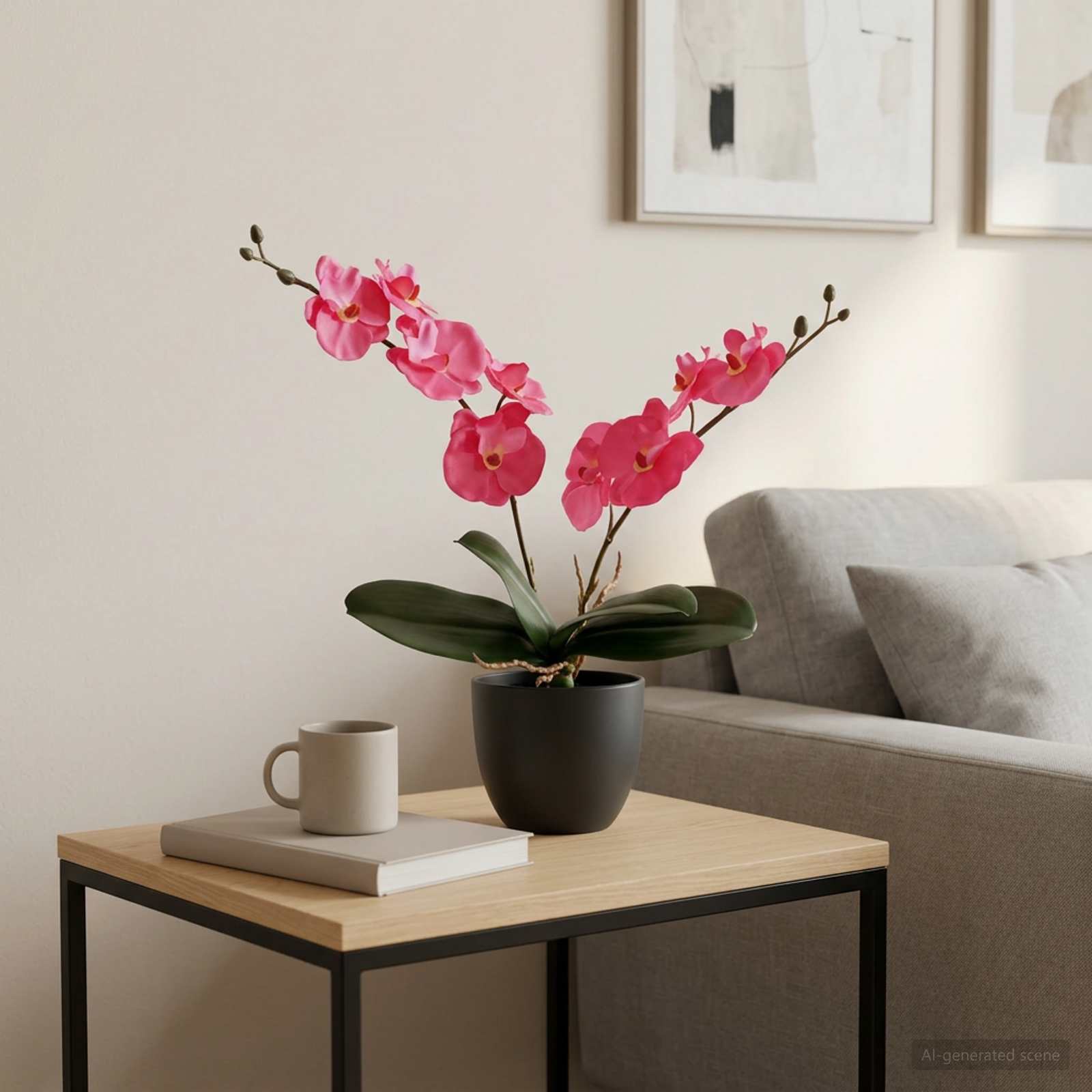Pianta di Orchidea Artificiale Rosso 36 x 10 x 30 cm