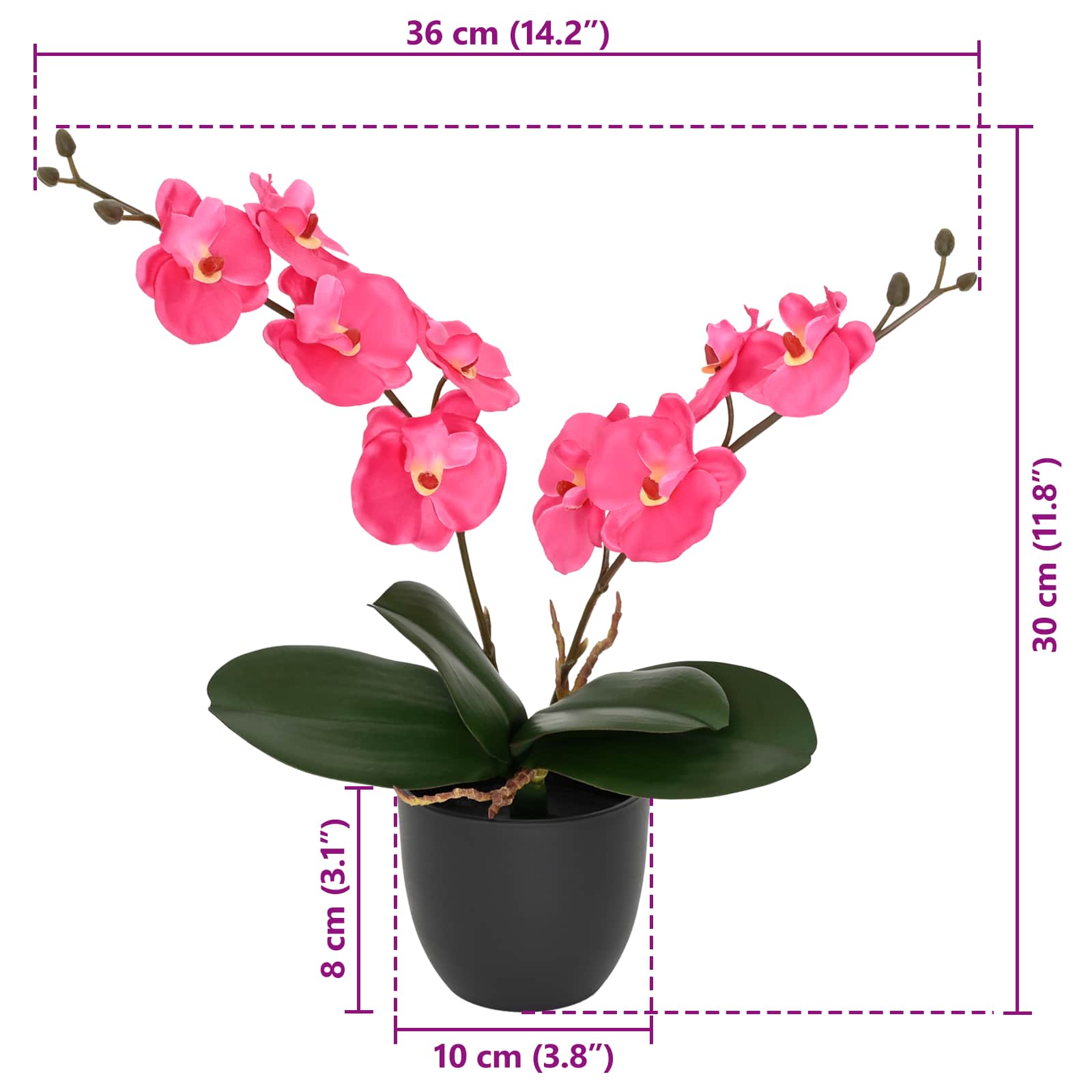 Pianta di Orchidea Artificiale Rosso 36 x 10 x 30 cm