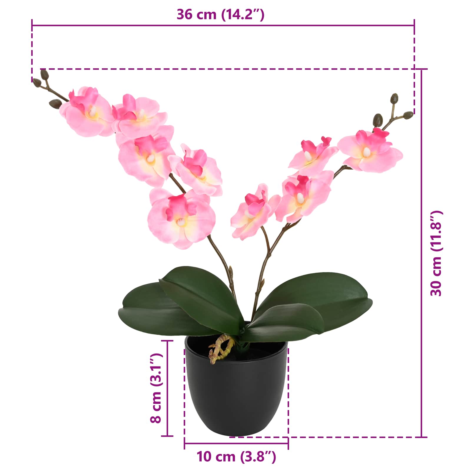 Pianta di Orchidea Artificiale Rosa 36 x 10 x 30 cm