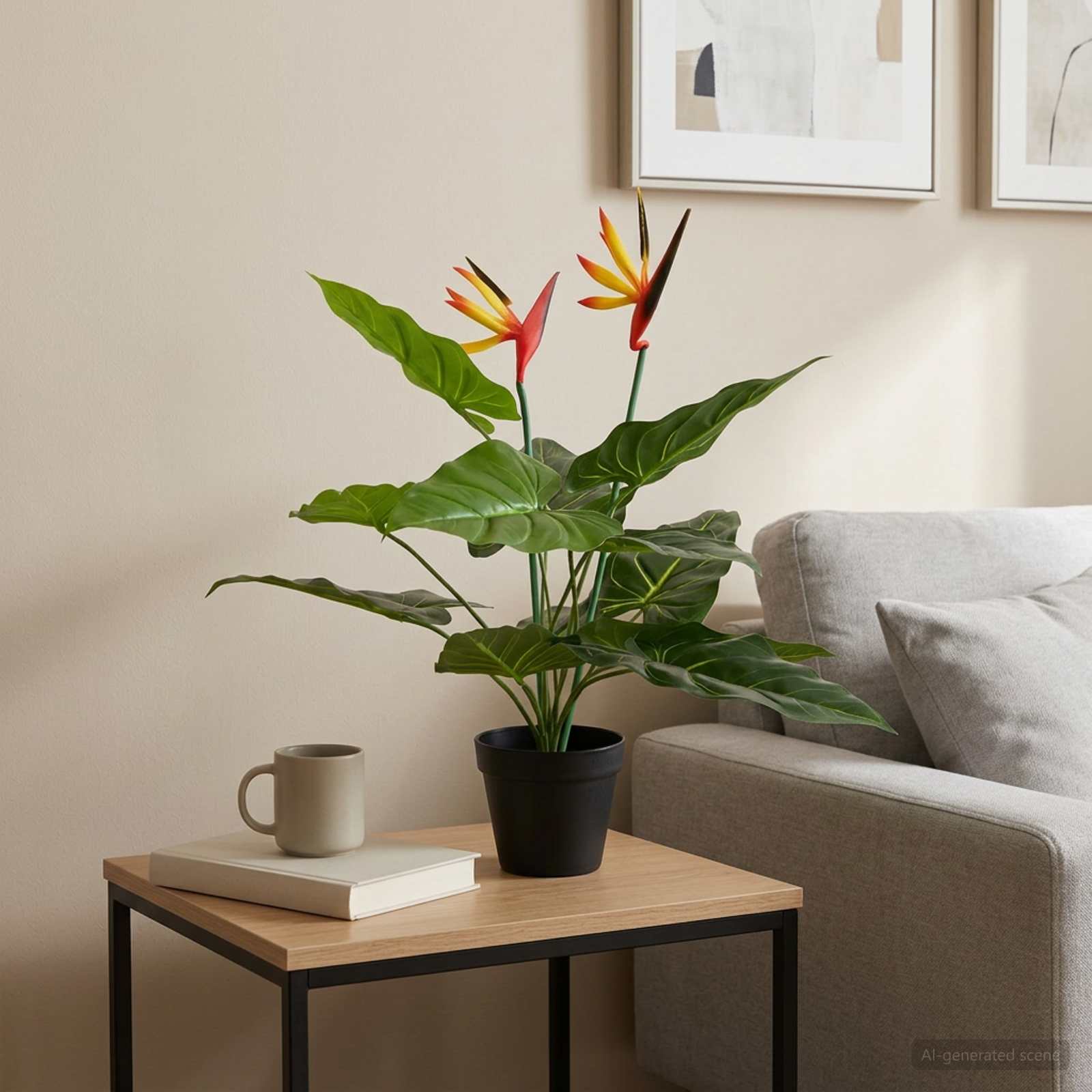 Pianta Artificiale Strelitzia Verde 65 x 13 x 55 cm
