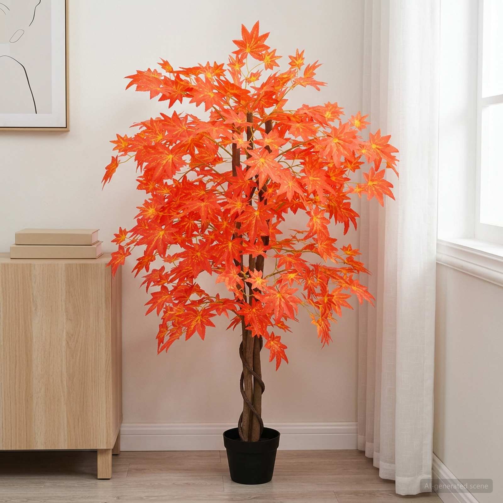 Albero di Acero Artificiale Rosso 80 x 16 x 120 cm