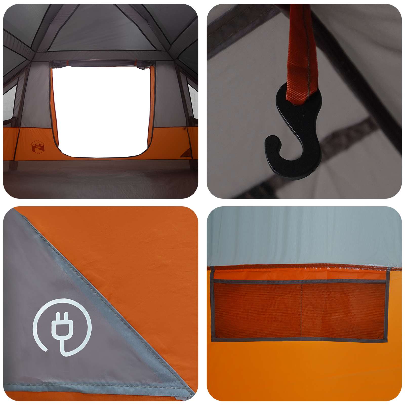 Tenda familiare con telo da pioggia resistente all'acqua
