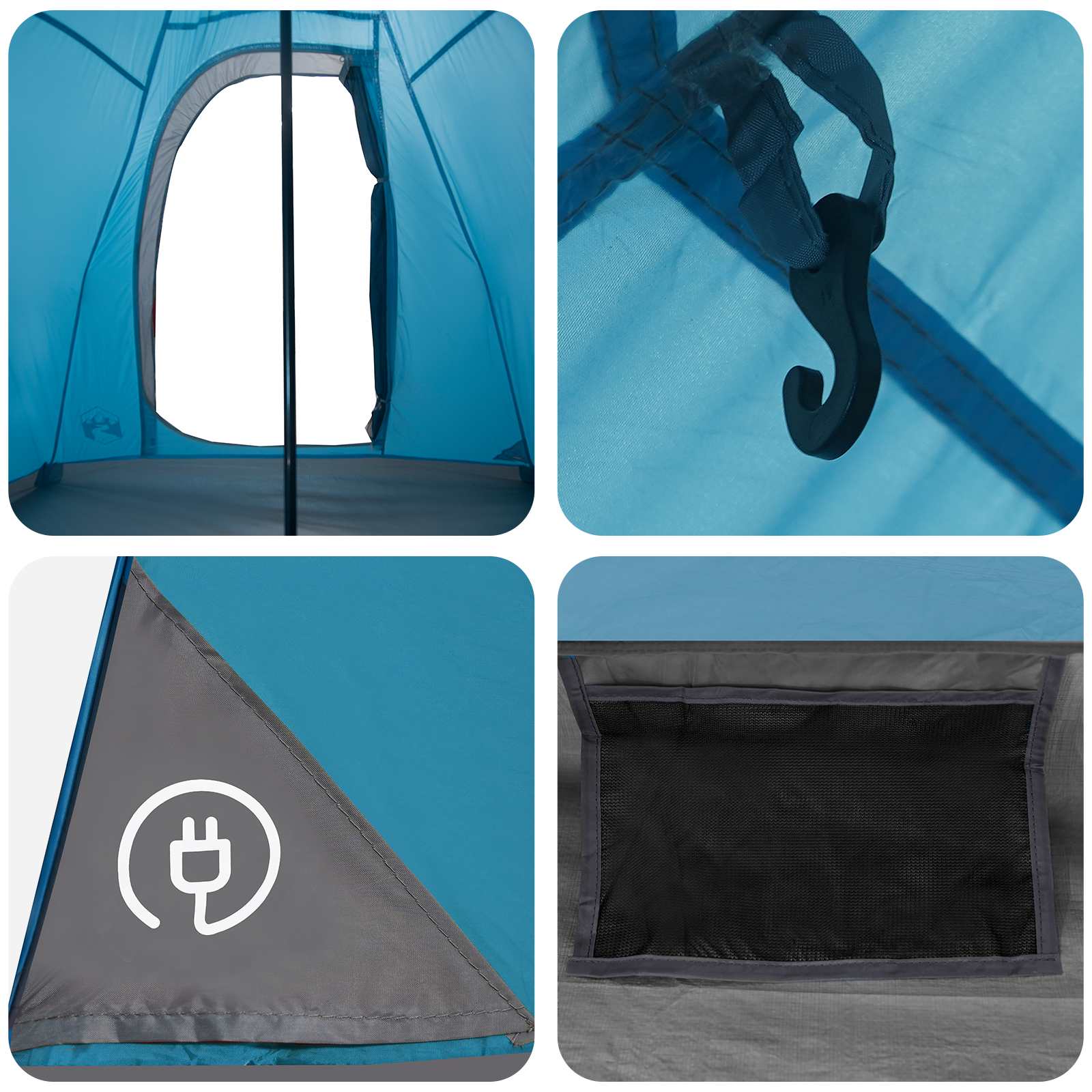 Tipi Tent Water-Resistant 3 persona Blu