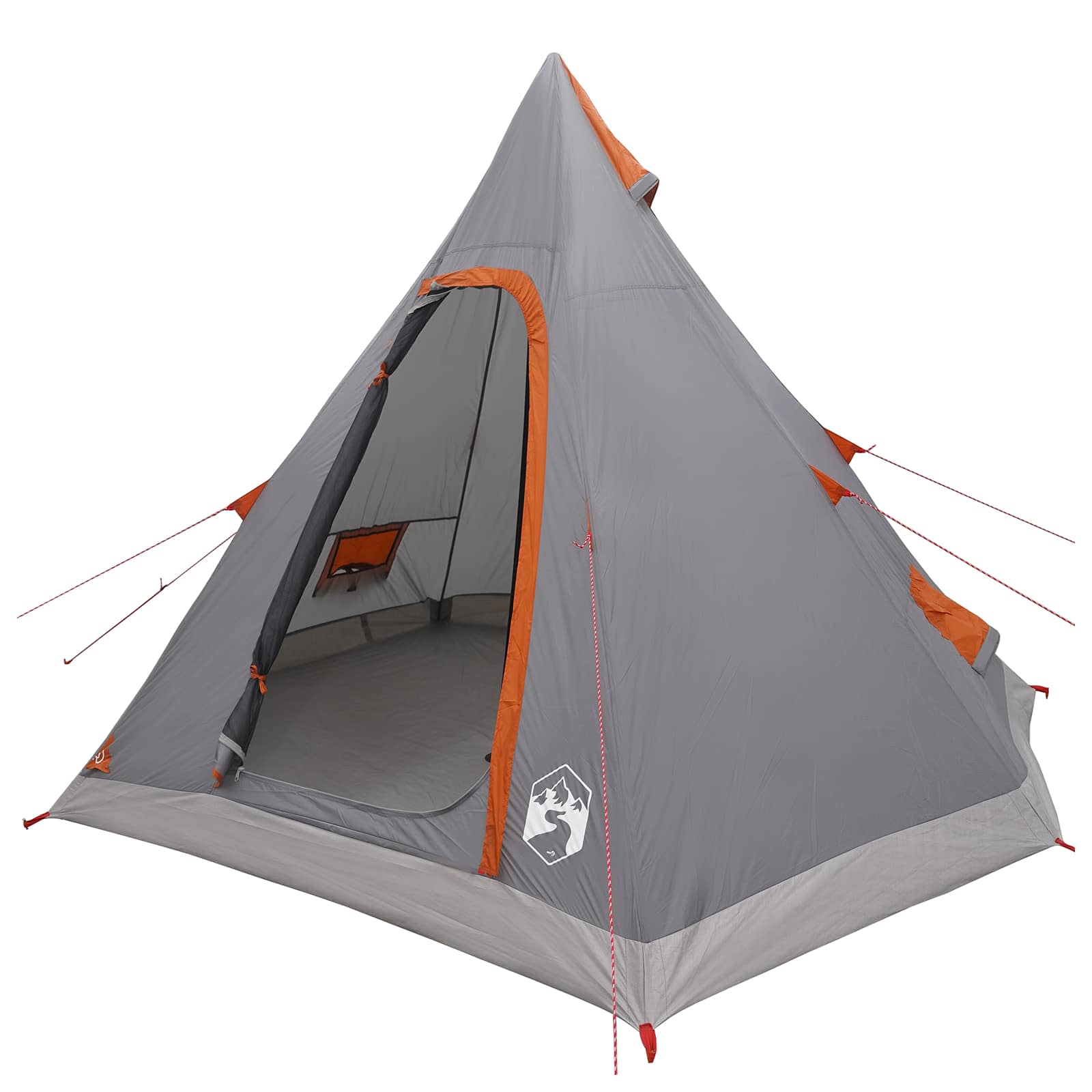 Tipi Tent Water-Resistant 3 persona Grigio e arancione