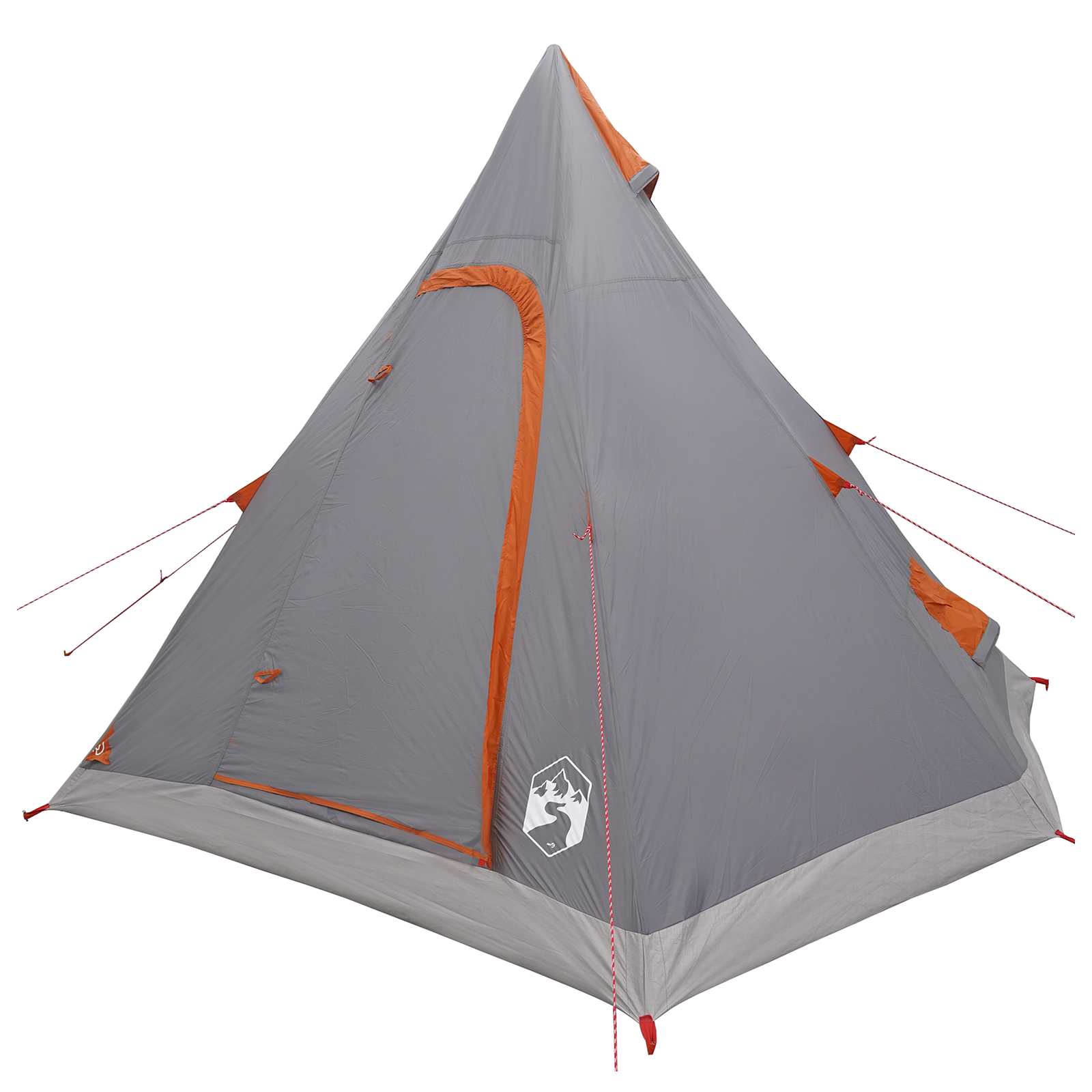 Tipi Tent Water-Resistant 3 persona Grigio e arancione