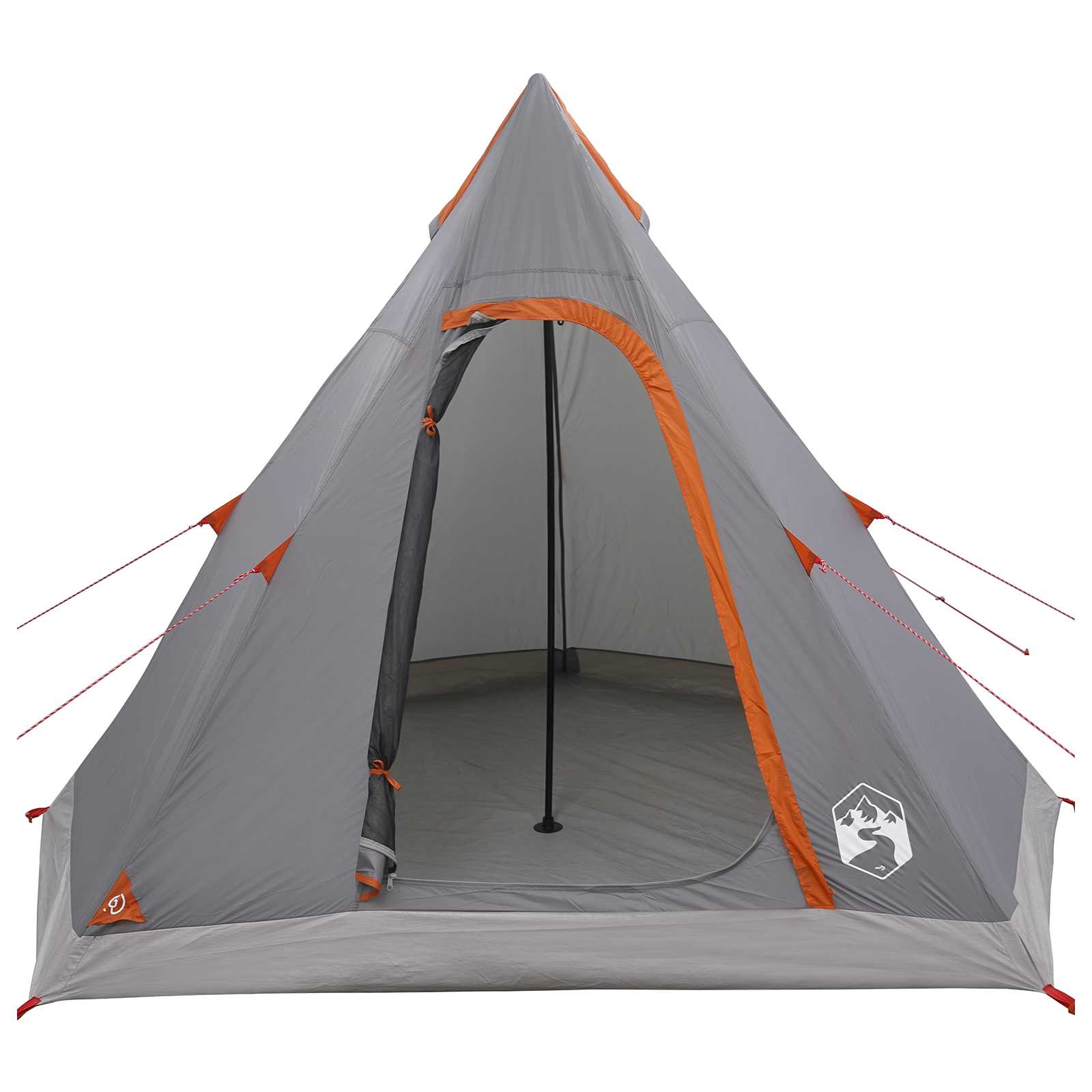 Tipi Tent Water-Resistant 3 persona Grigio e arancione