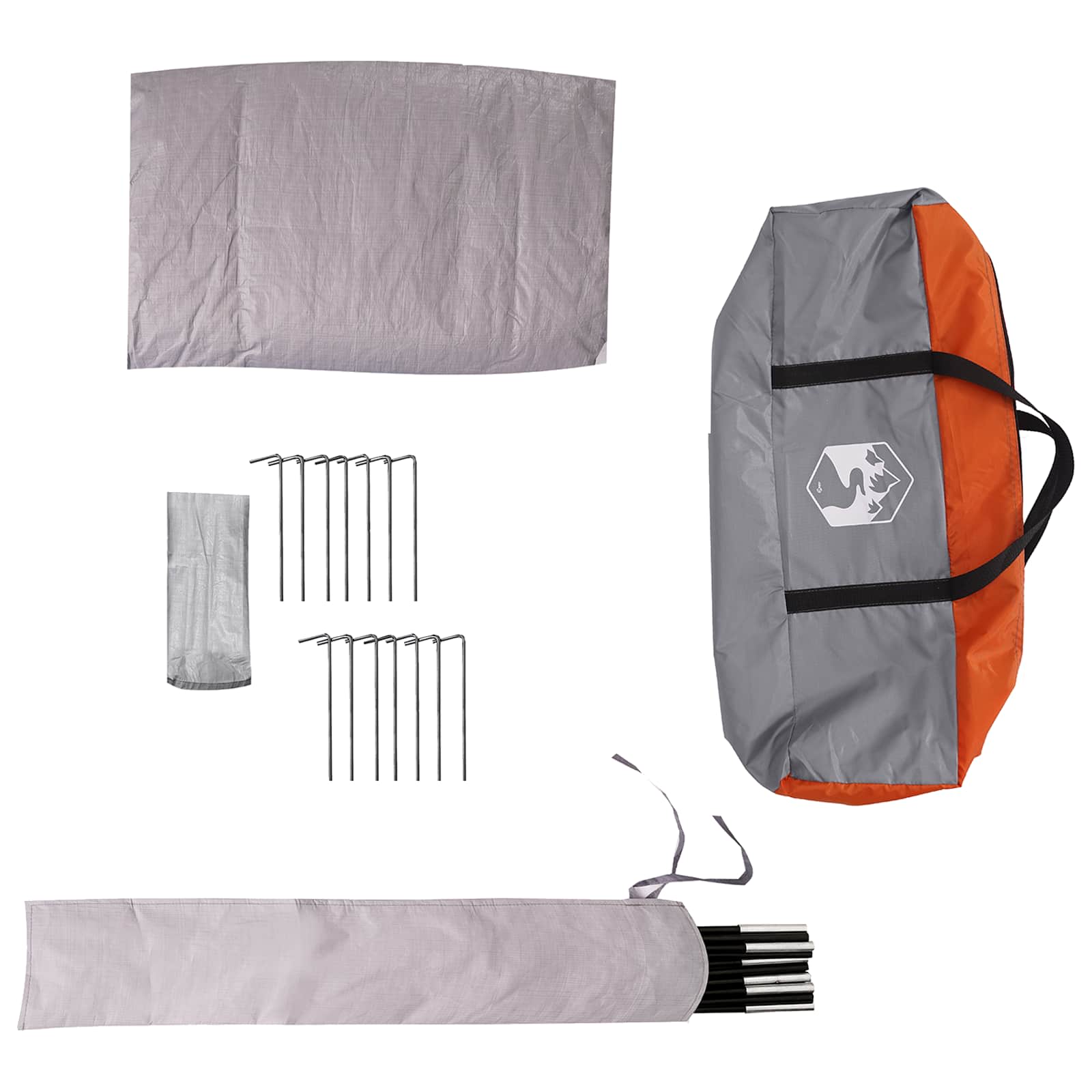 Tipi Tent Water-Resistant 3 persona Grigio e arancione