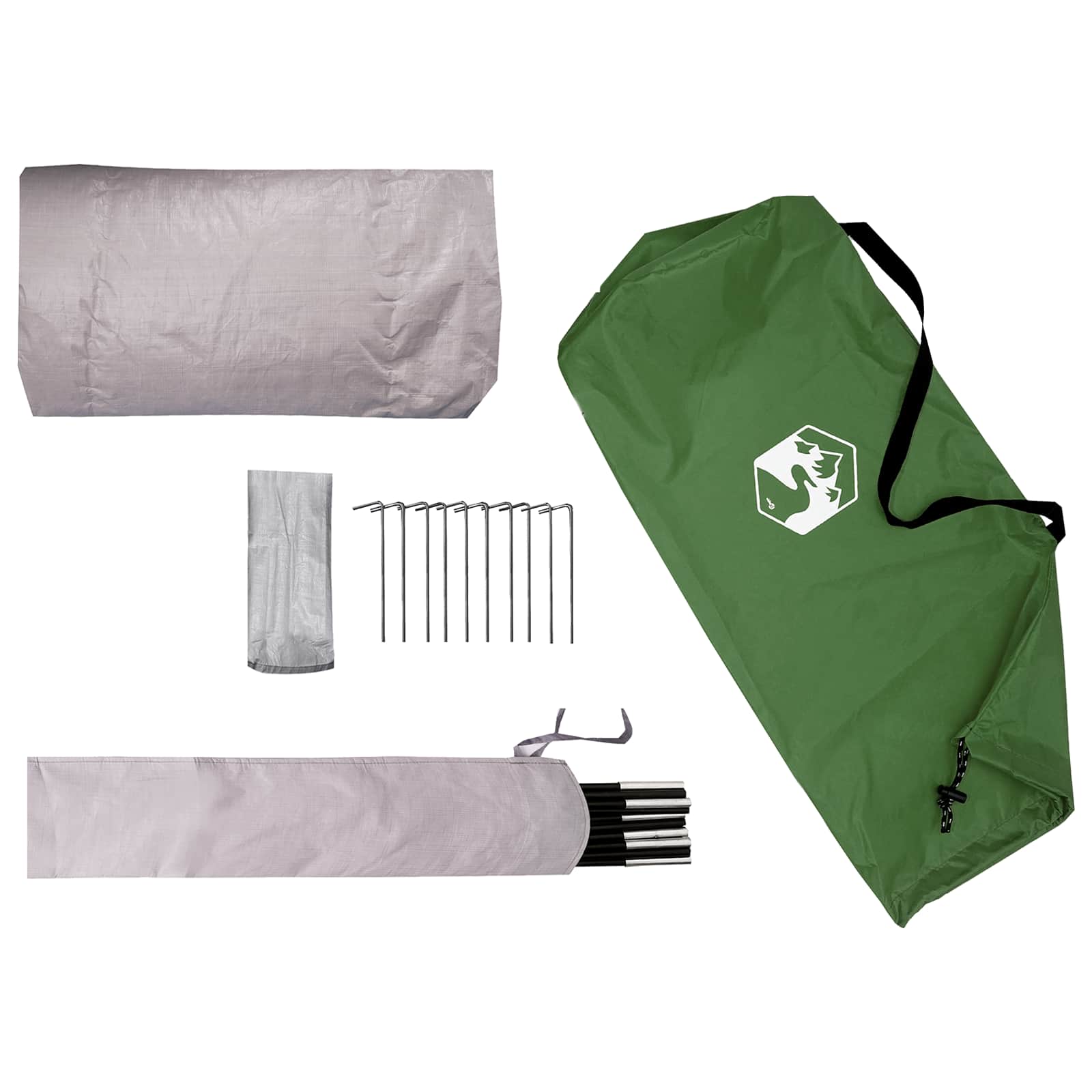 Tenda da trekking con telo impermeabile 2 persona Verde