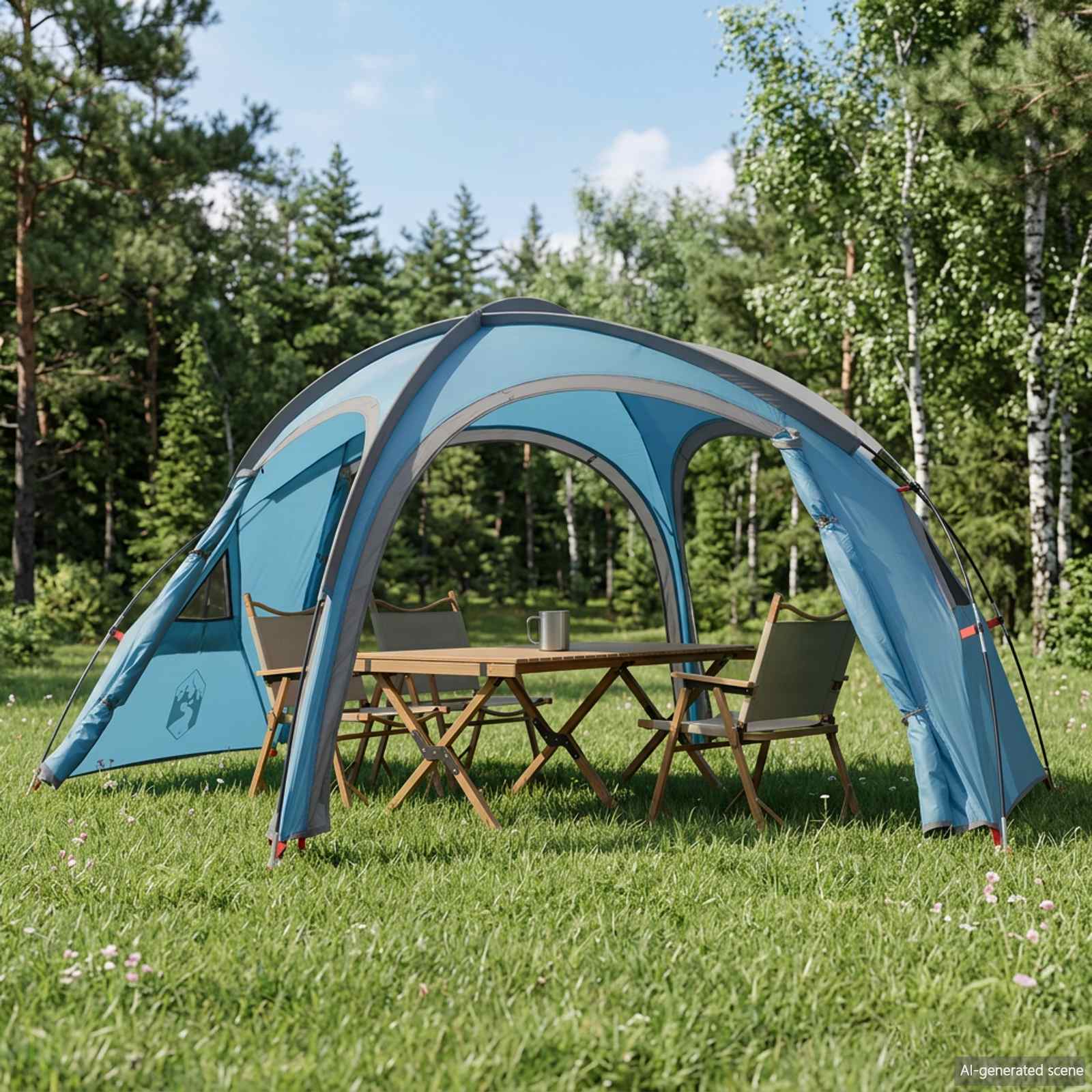 Tenda da trekking con telo impermeabile 2 persona Blu