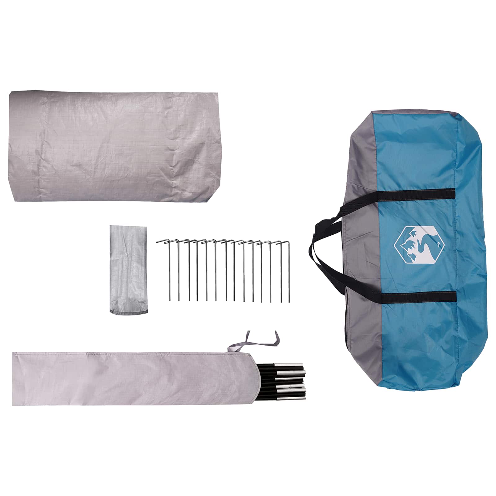 Tenda da trekking con telo impermeabile 3 persona Blu