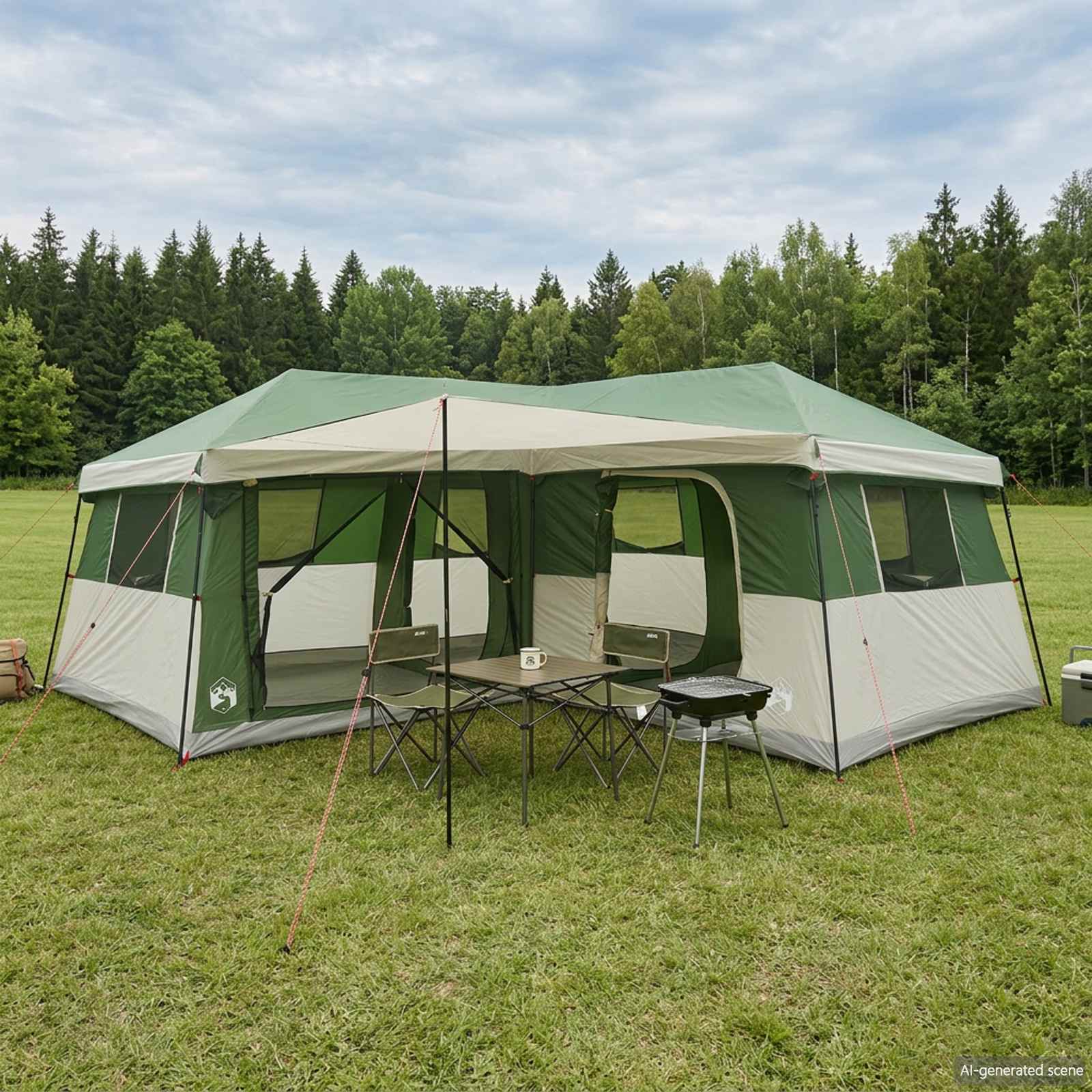 Tenda Familiare con Copertura Impermeabile 14 persona Verde