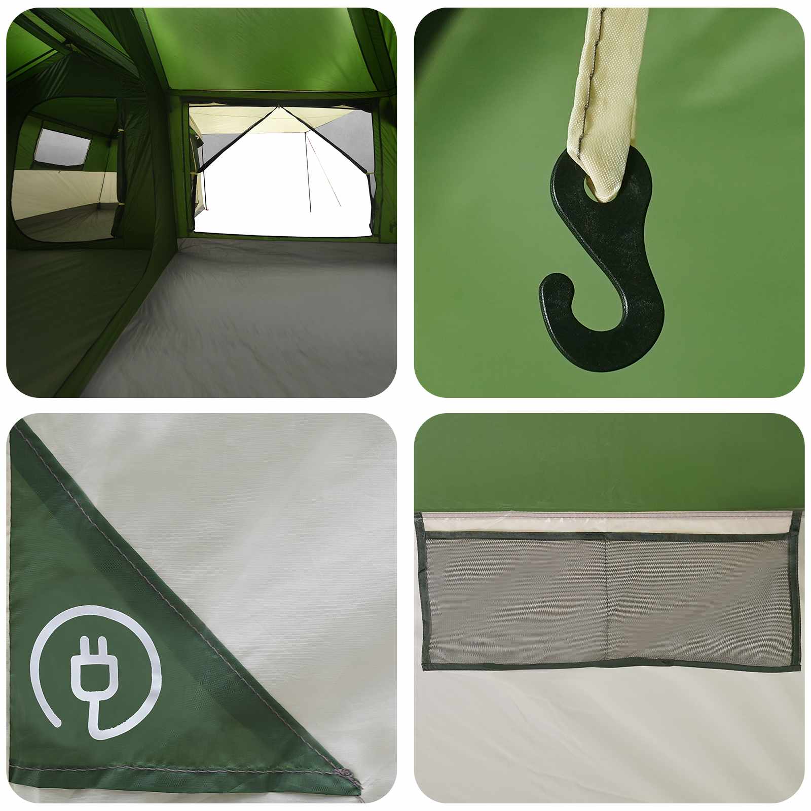 Tenda Familiare con Copertura Impermeabile 14 persona Verde