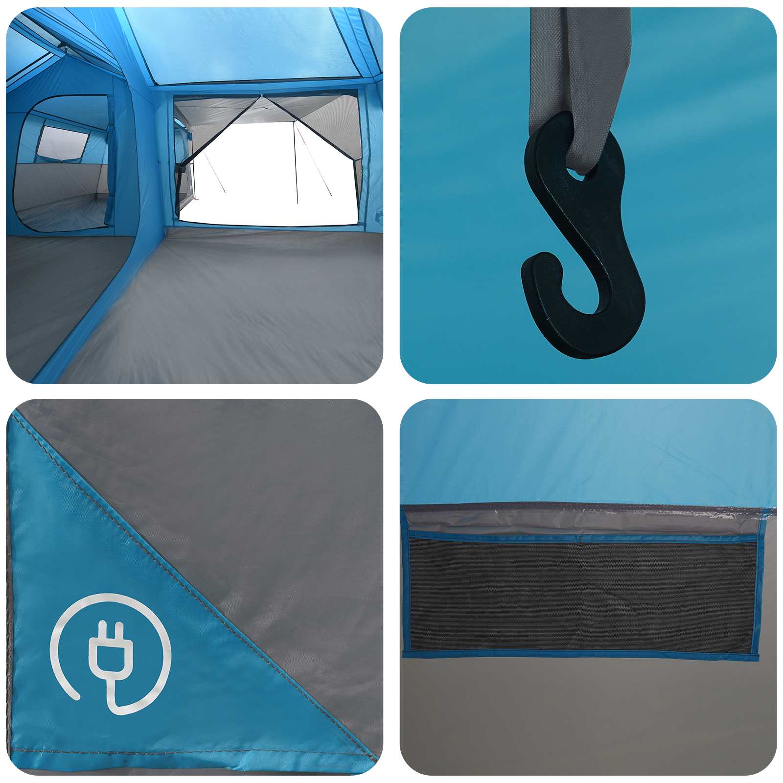 Tenda Familiare con Copertura Impermeabile 14 persona Blu