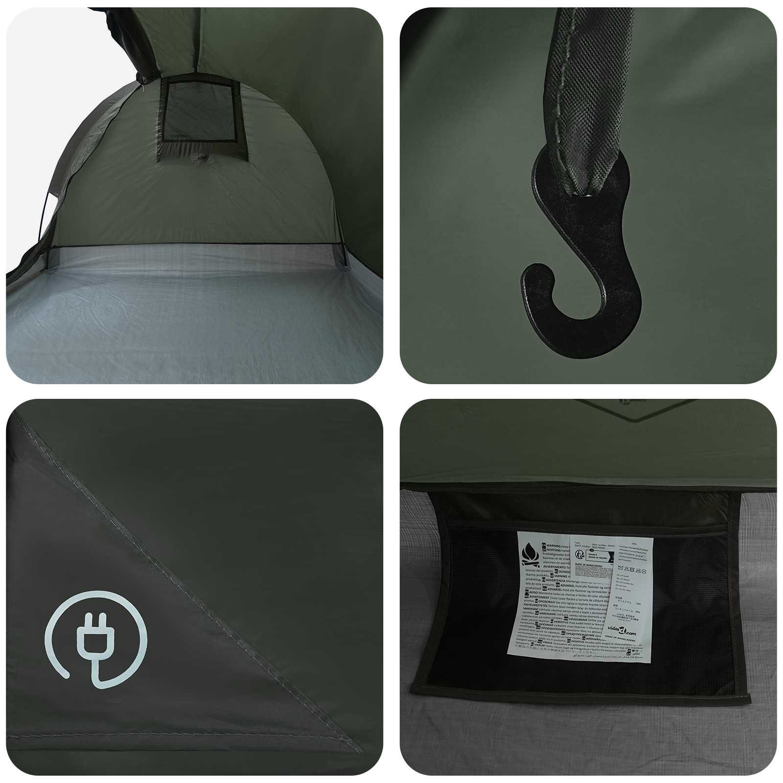 Tenda da Trekking Impermeabile 2 persona Verde militare