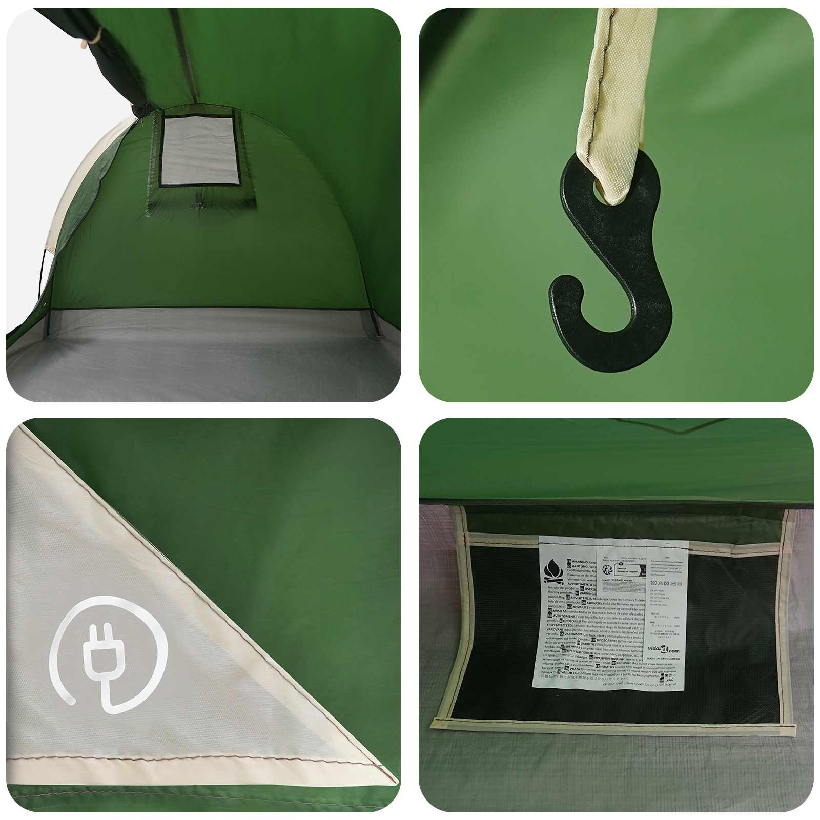 Tenda da Trekking Impermeabile 1 persona Verde