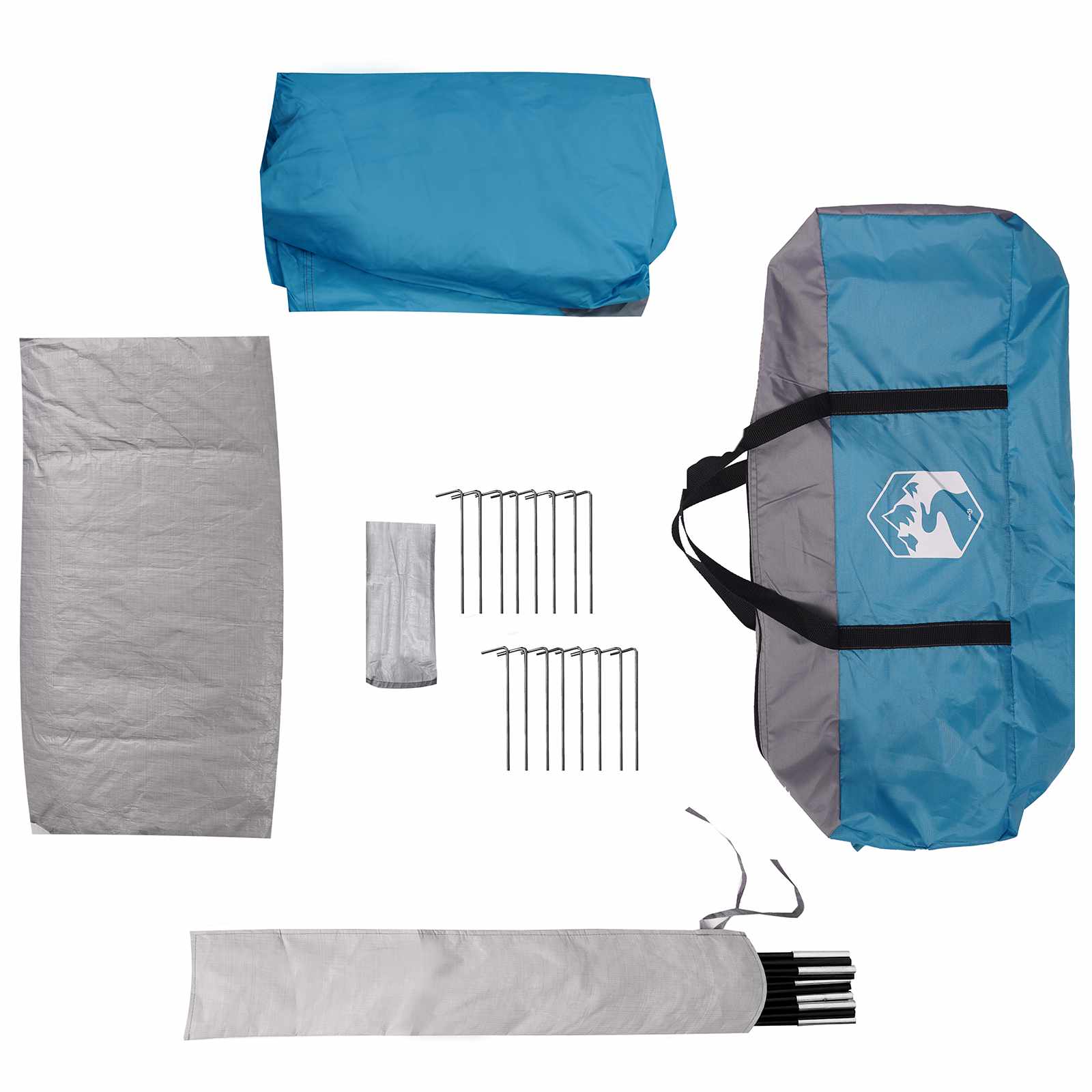 Tenda a tunnel con copertura impermeabile 10 persona Blu