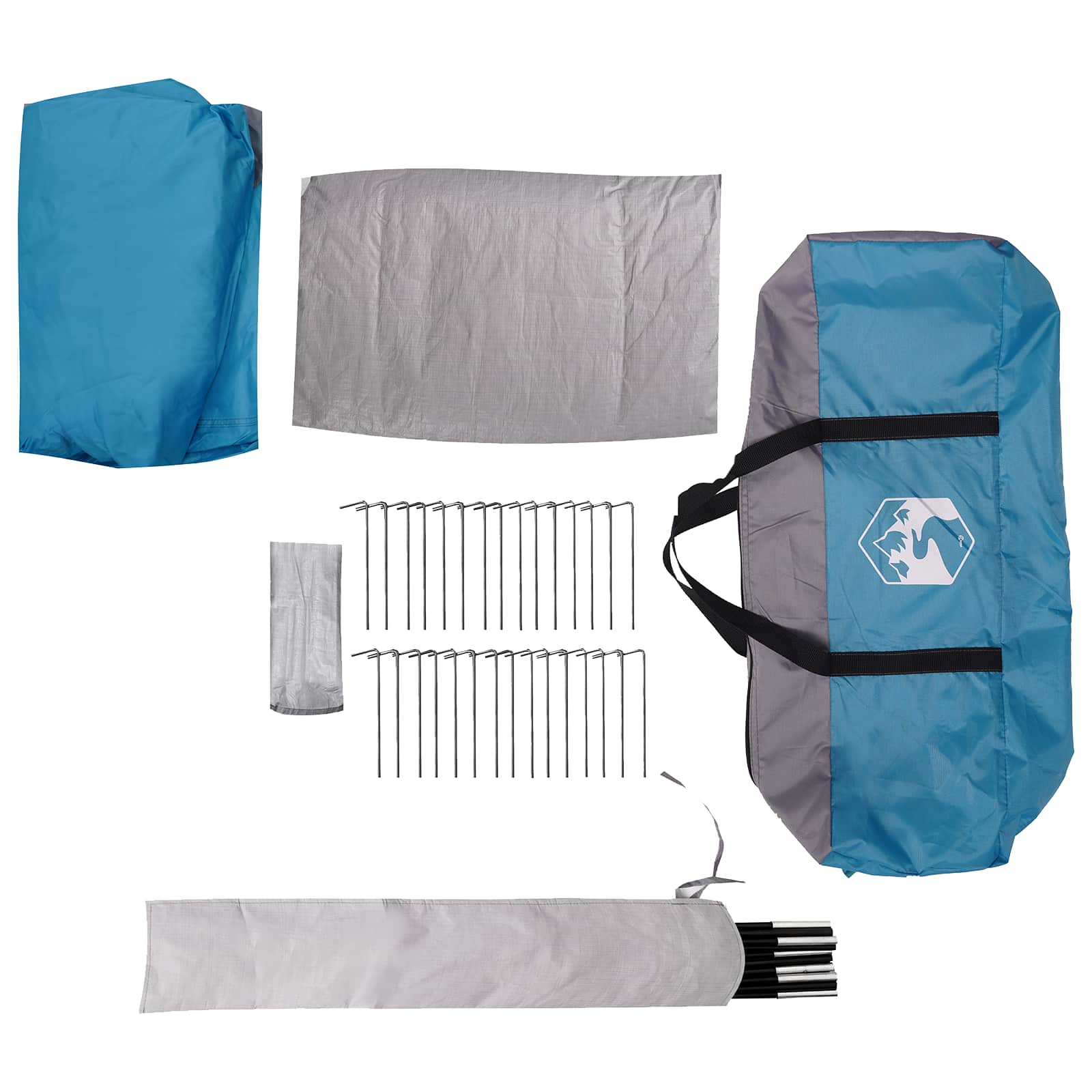 Tenda familiare con telo da pioggia resistente all'acqua Blu