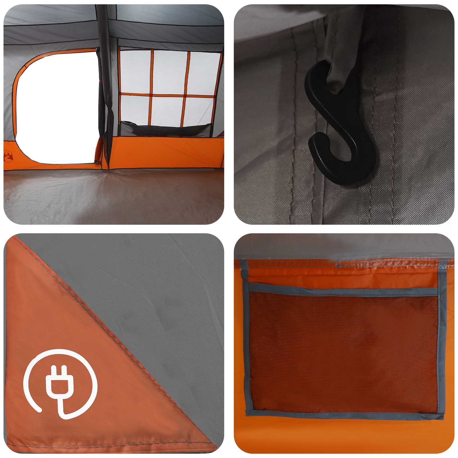 Tenda familiare con telo da pioggia resistente all'acqua