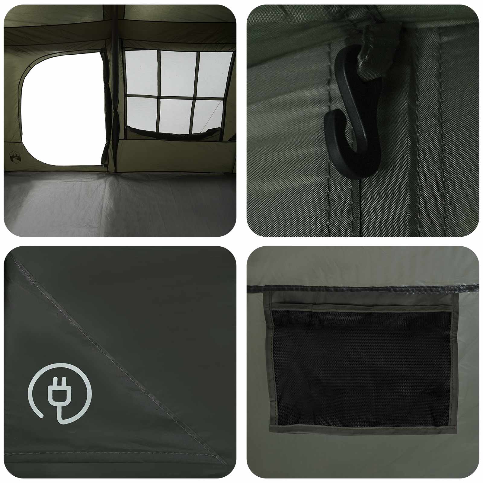 Tenda familiare con telo da pioggia resistente all'acqua