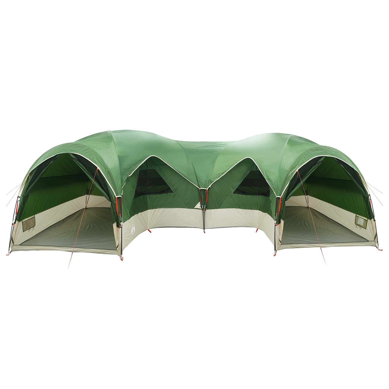 Tenda familiare con telo da pioggia resistente all'acqua Verde