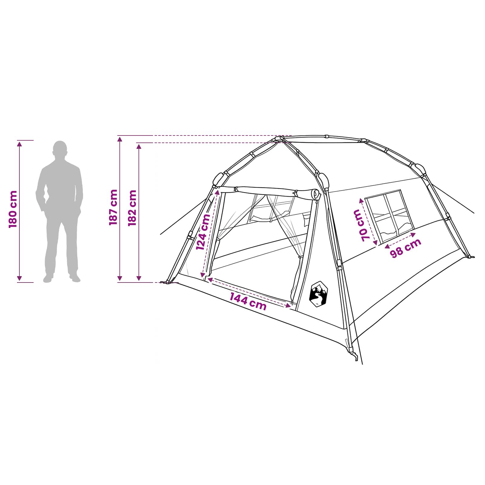 Tenda istantanea resistente all'acqua 4 persona