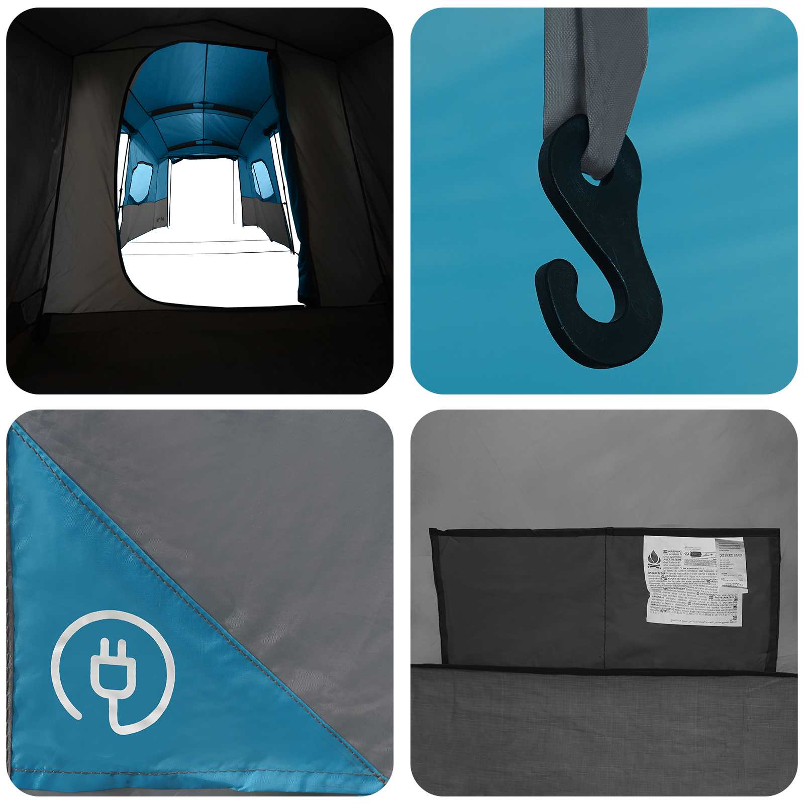 Tenda Istantanea con Copertura Impermeabile 3 persona Blu