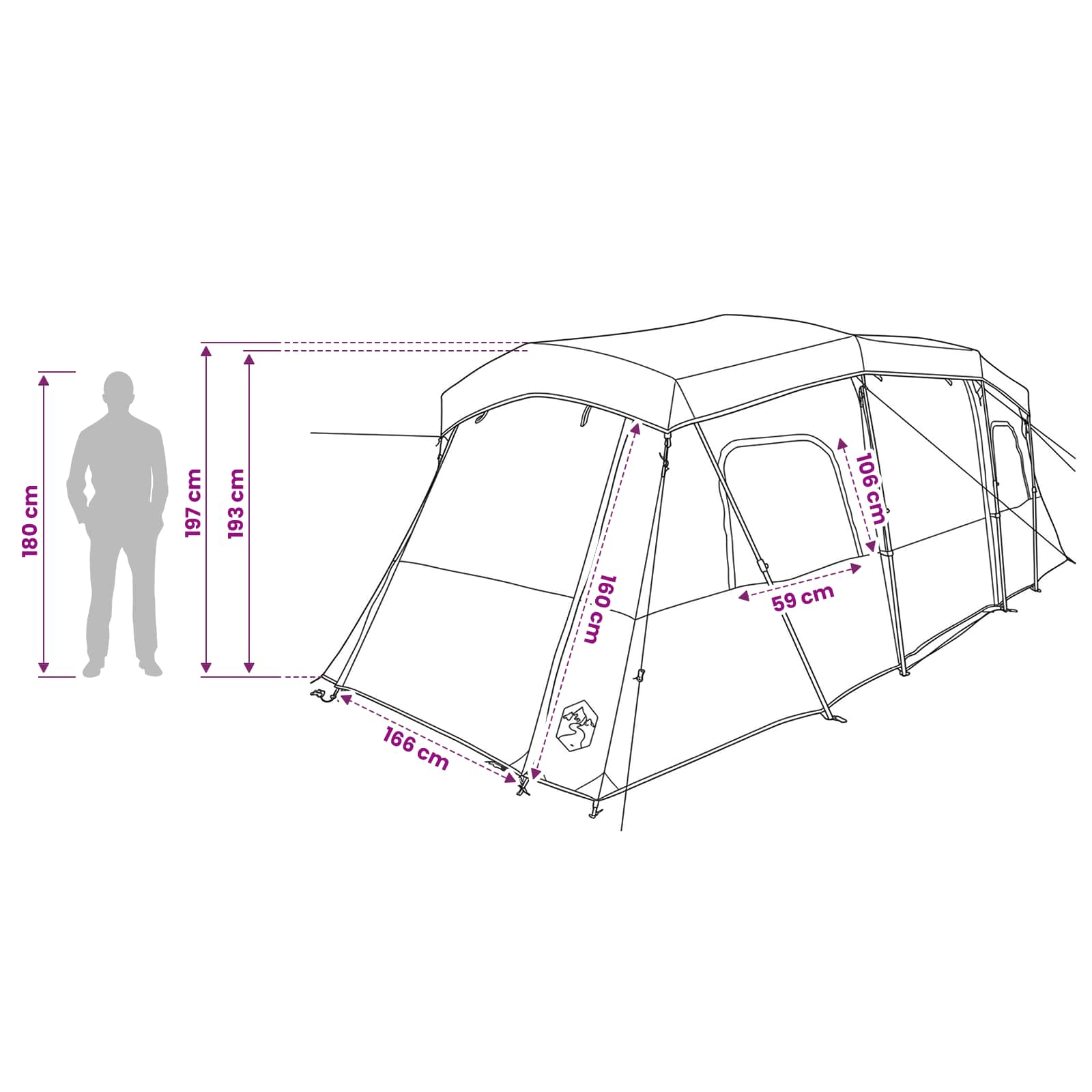Tenda Istantanea con Copertura Impermeabile 3 persona