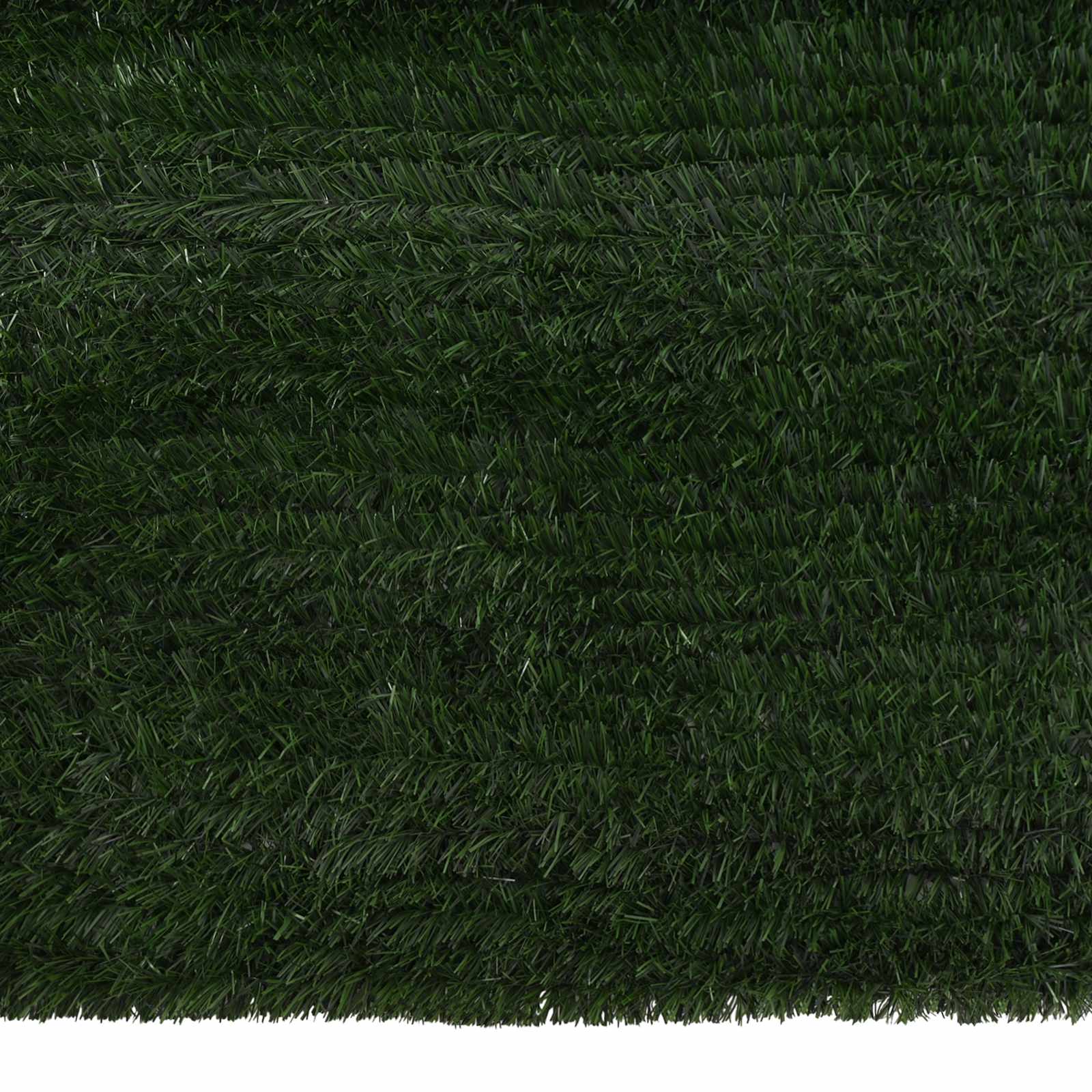Recinzione Artificiale Verde Scuro 1 x 4 m PVC e Acciaio