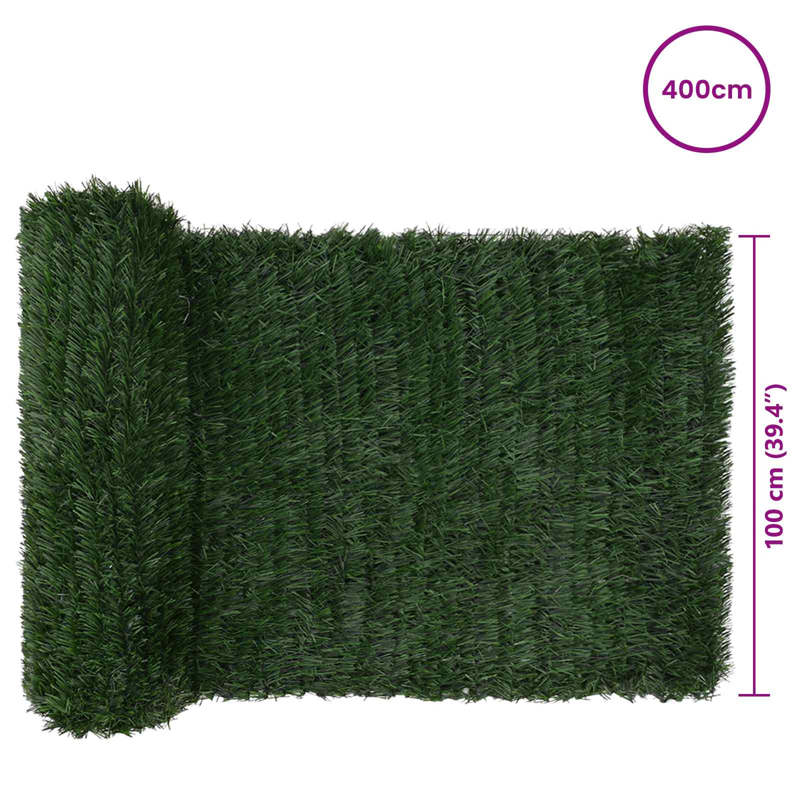 Recinzione Artificiale Verde Scuro 1 x 4 m PVC e Acciaio
