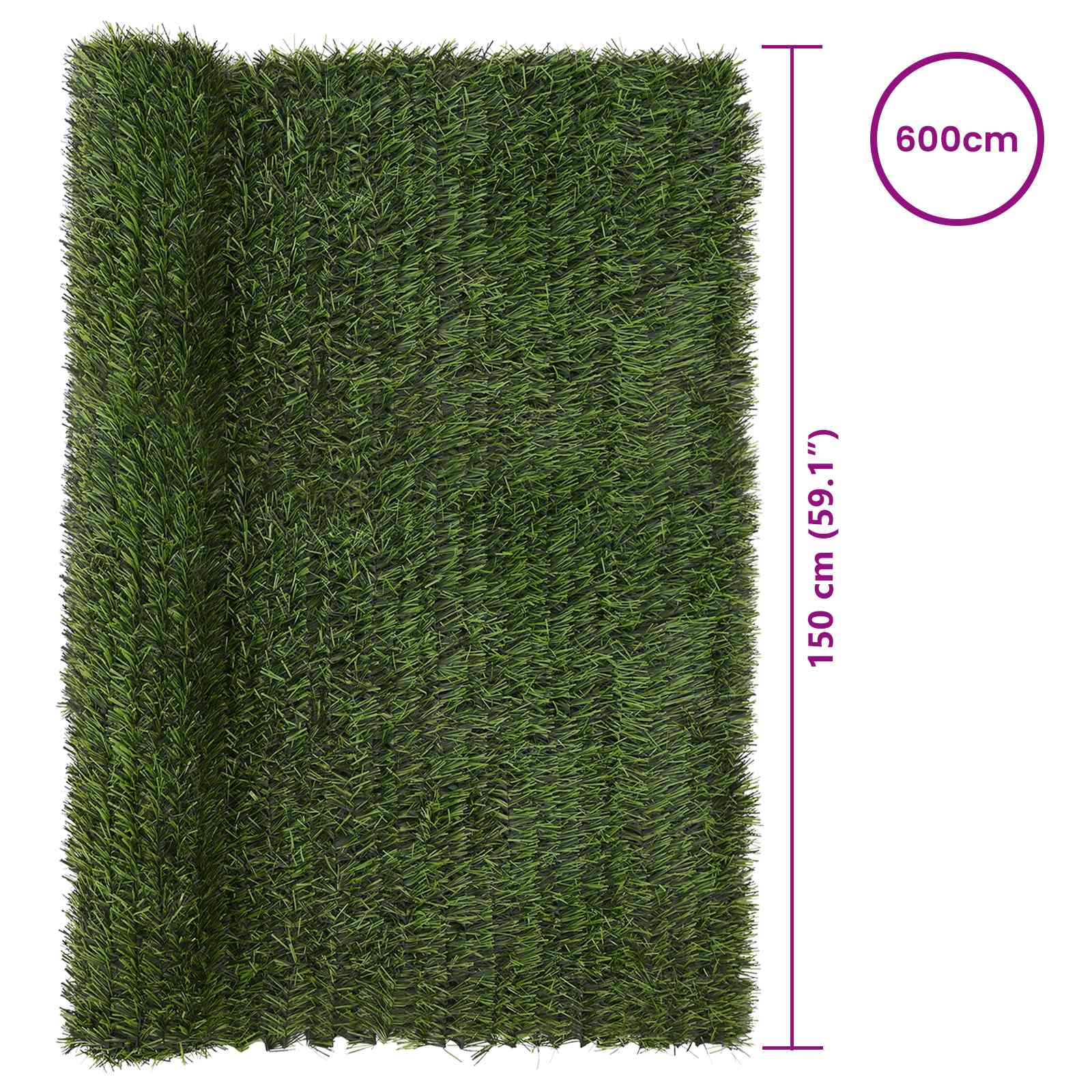 Recinzione Artificiale Verde chiaro 1,5 x 6 m PVC e Acciaio