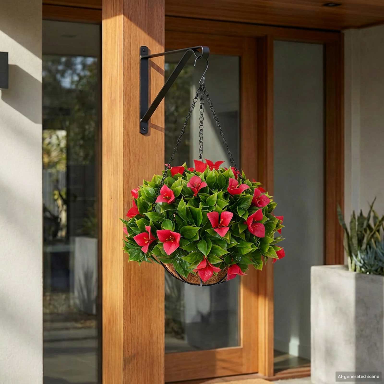 Fiori Artificiali Rosato 33 x 33 x 44 cm PE e Acciaio