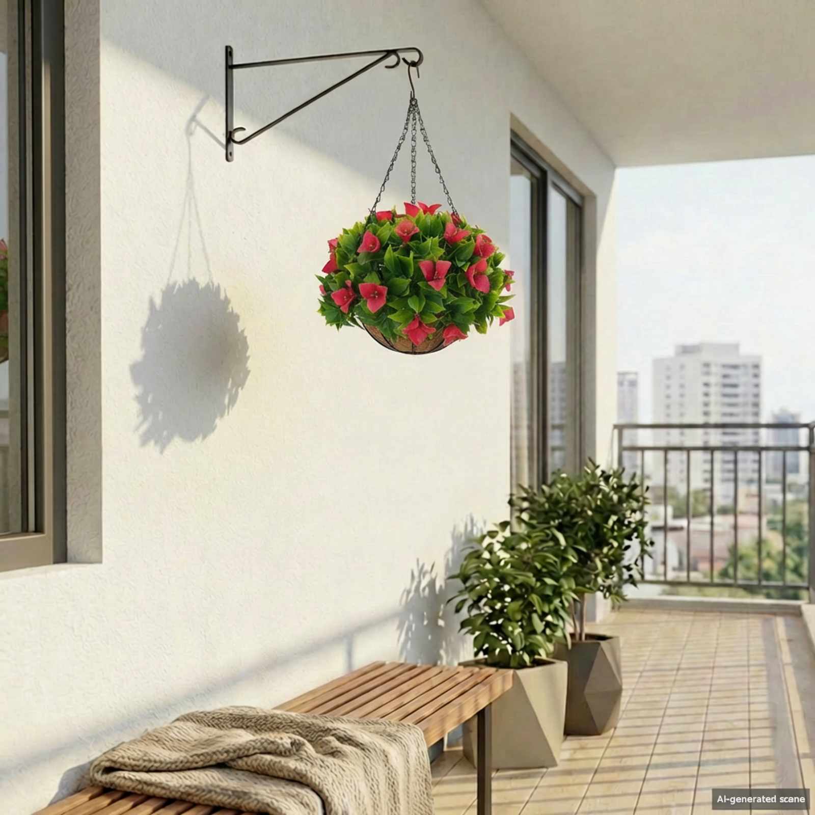 Fiori Artificiali Rosato 33 x 33 x 44 cm PE e Acciaio
