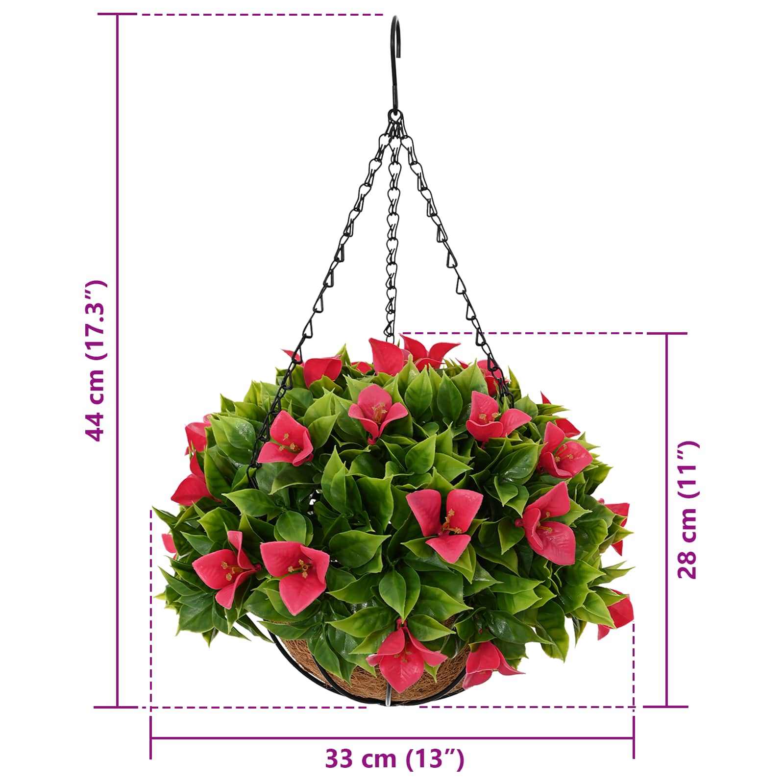 Fiori Artificiali Rosato 33 x 33 x 44 cm PE e Acciaio
