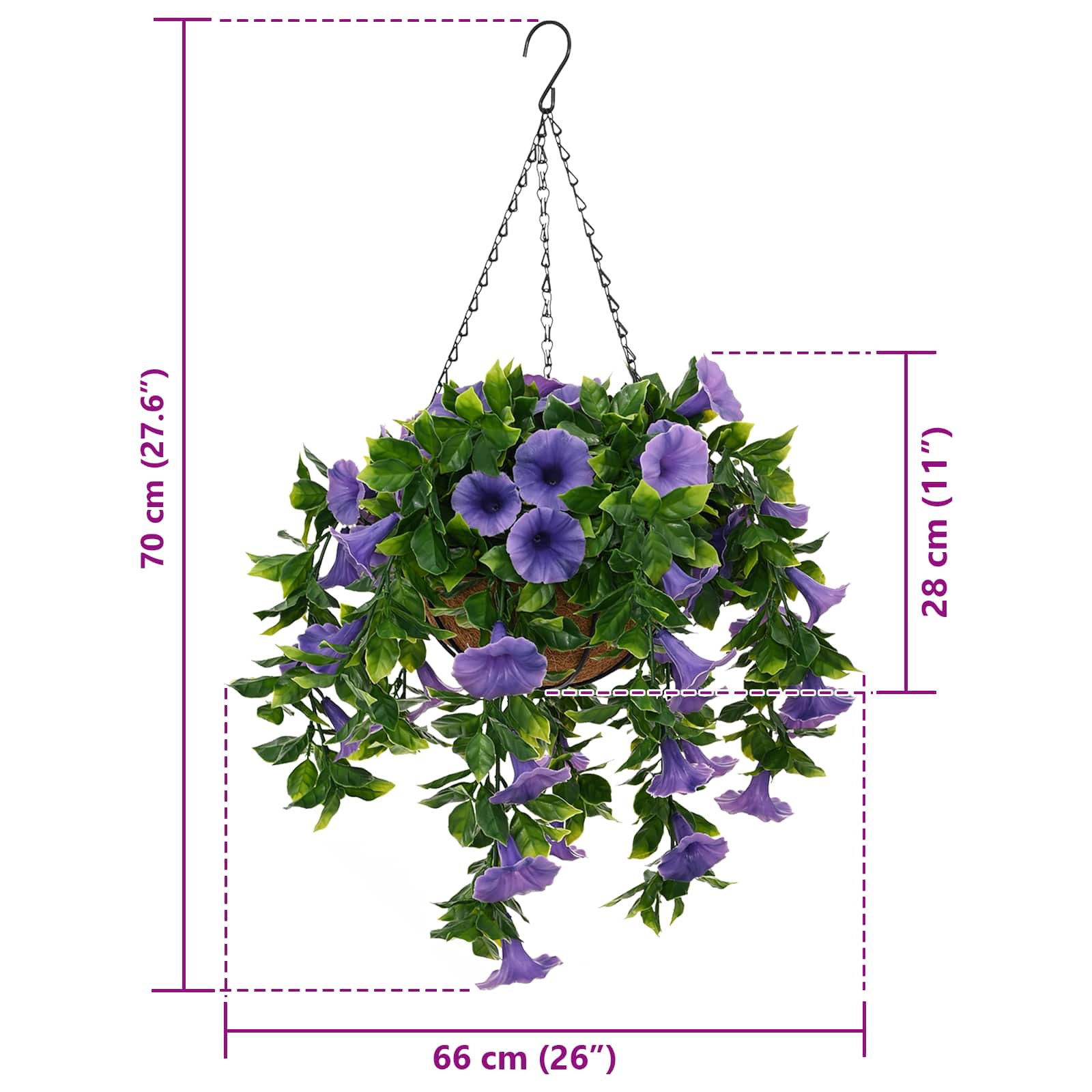 Fiori Artificiali Viola 66 x 75 x 70 cm PE e Acciaio