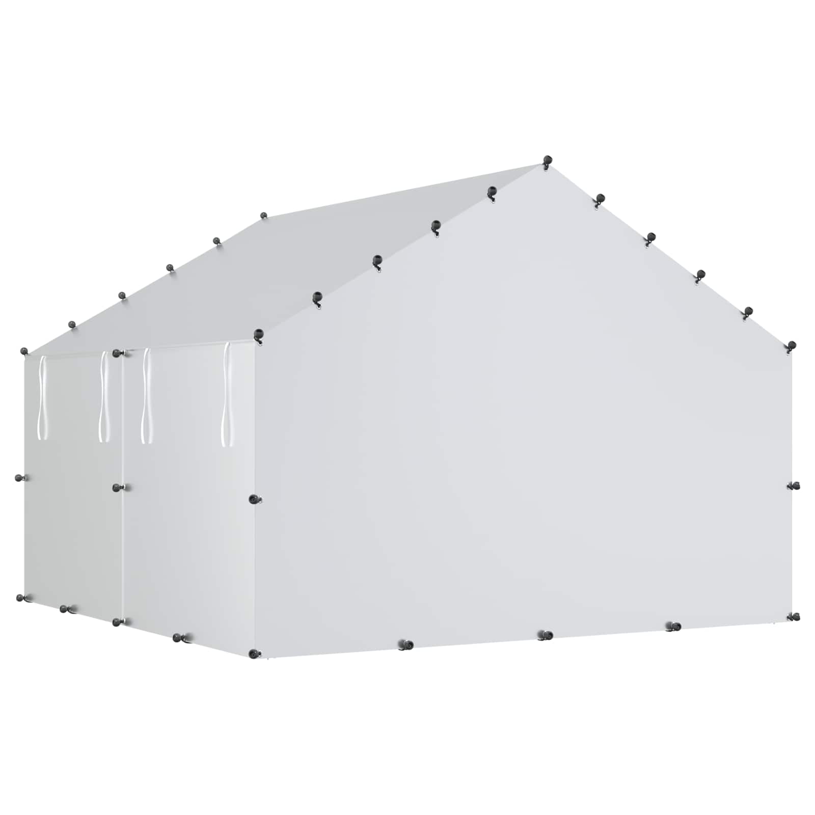 Pollaio con tetto Argento 200 x 200 x 150 cm Acciaio zincato