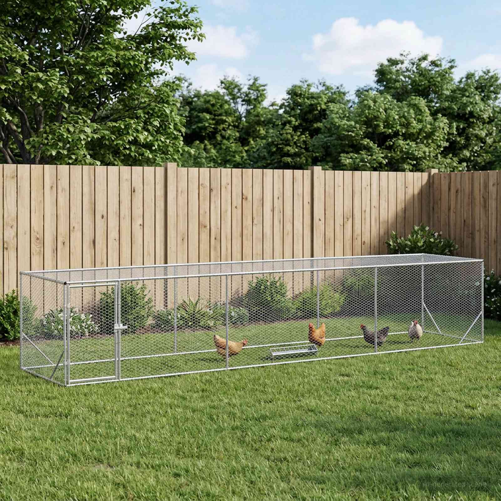 Pollaio Argento 500 x 100 x 100 cm Acciaio zincato