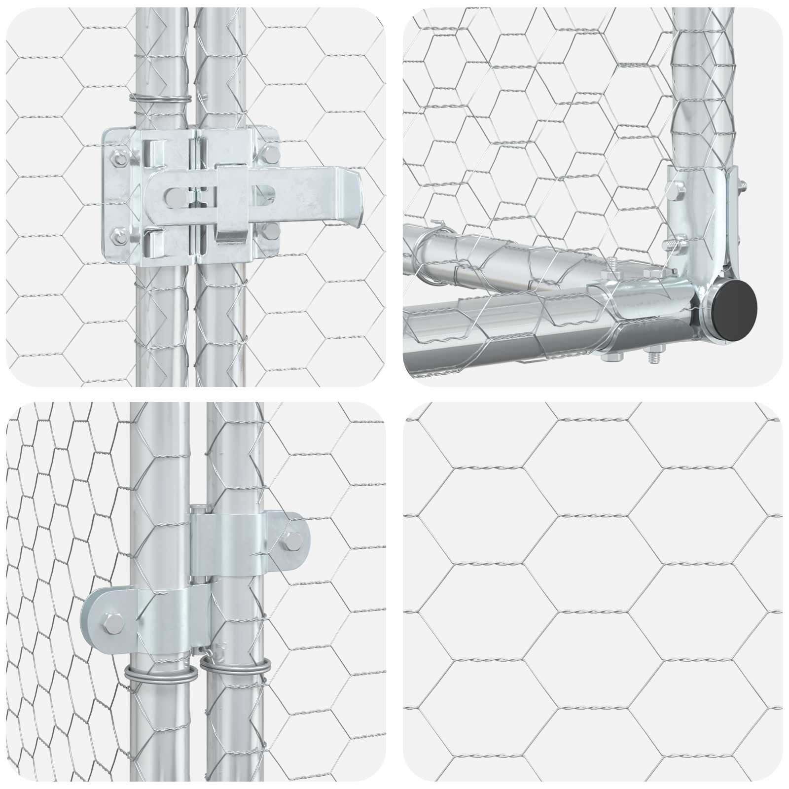 Pollaio Argento 500 x 100 x 100 cm Acciaio zincato