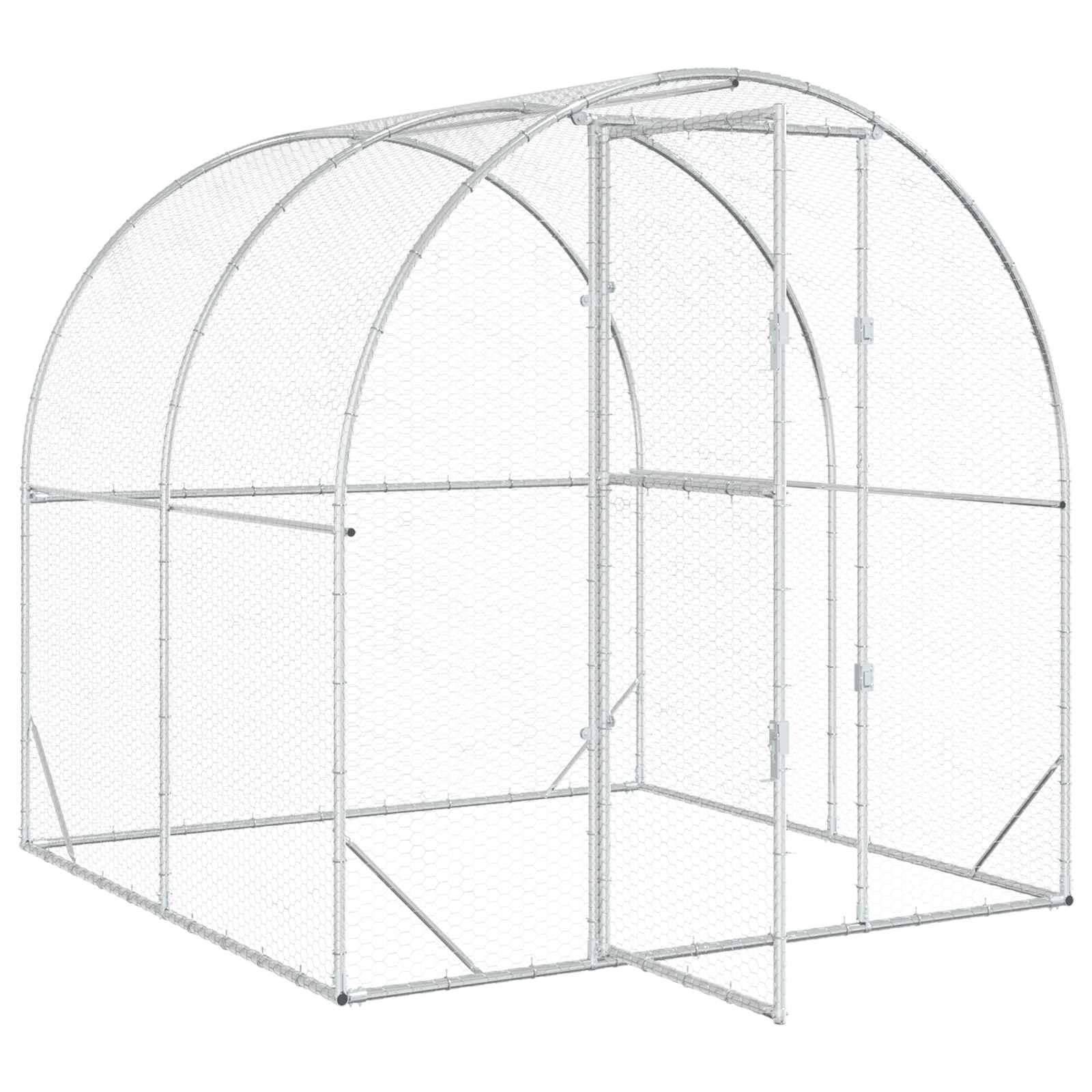 Pollaio Argento 200 x 200 x 200 cm Acciaio zincato