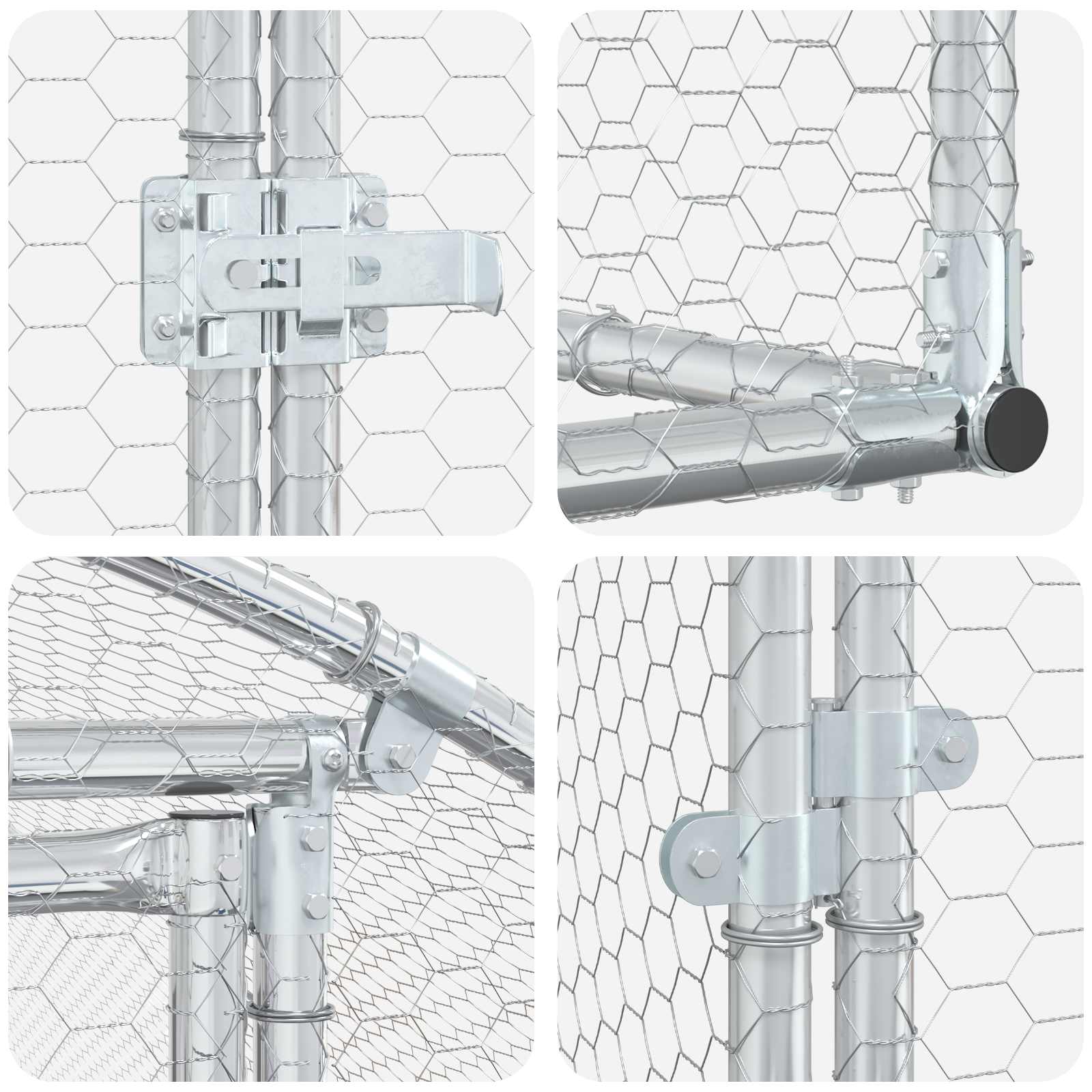Pollaio Argento 200 x 200 x 200 cm Acciaio zincato