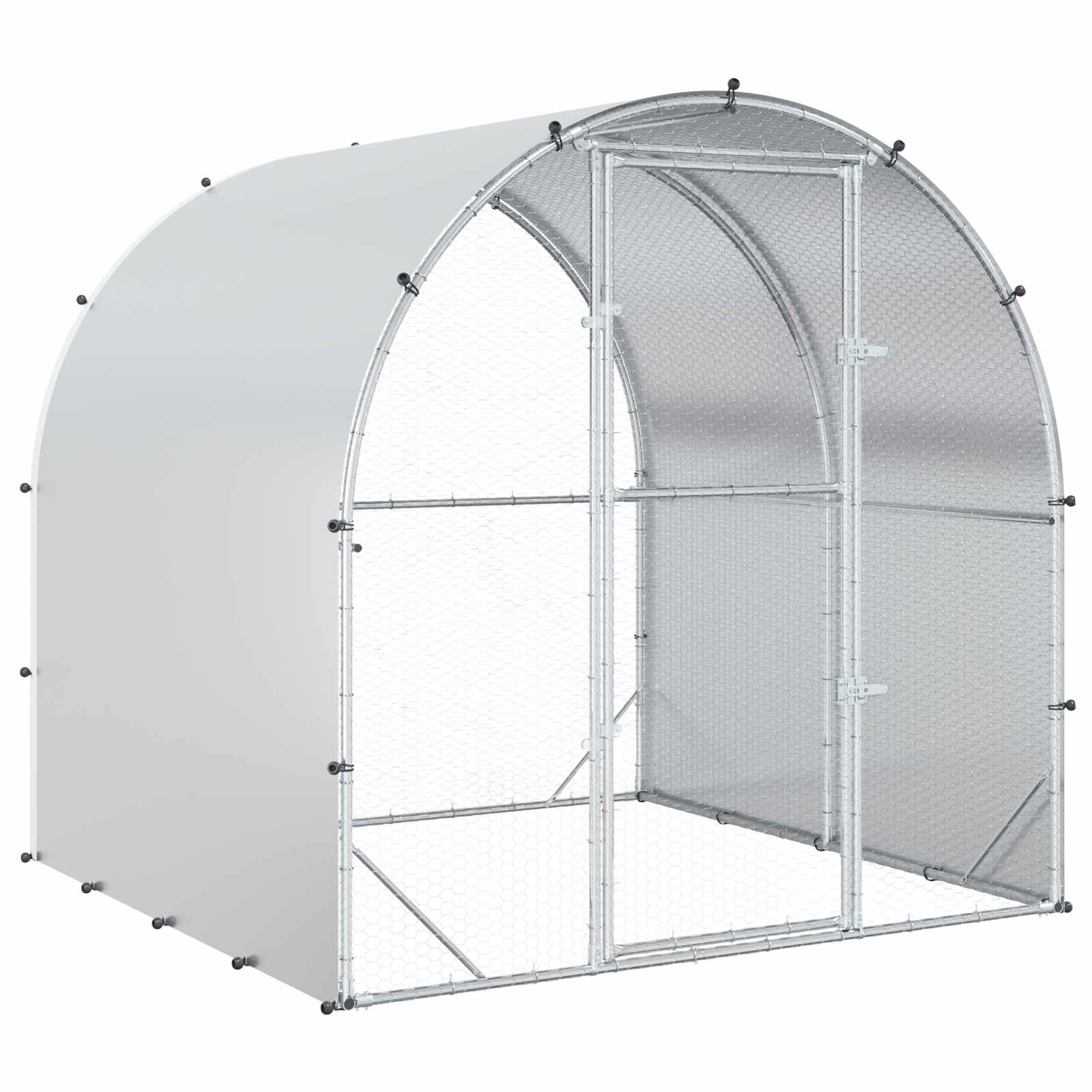 Pollaio Argento 200 x 200 x 200 cm Acciaio zincato