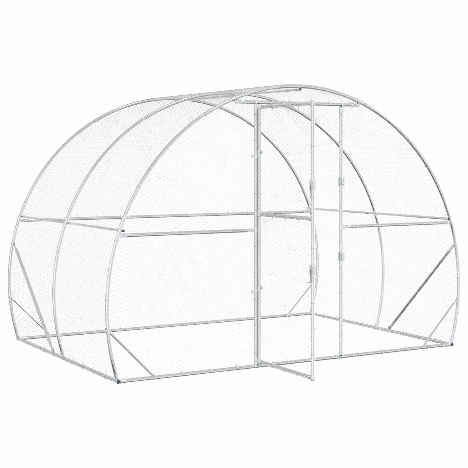 Pollaio Argento 200 x 300 x 200 cm Acciaio zincato